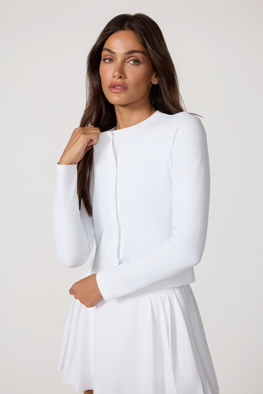 Ribbed Cardigan - Brilliant White