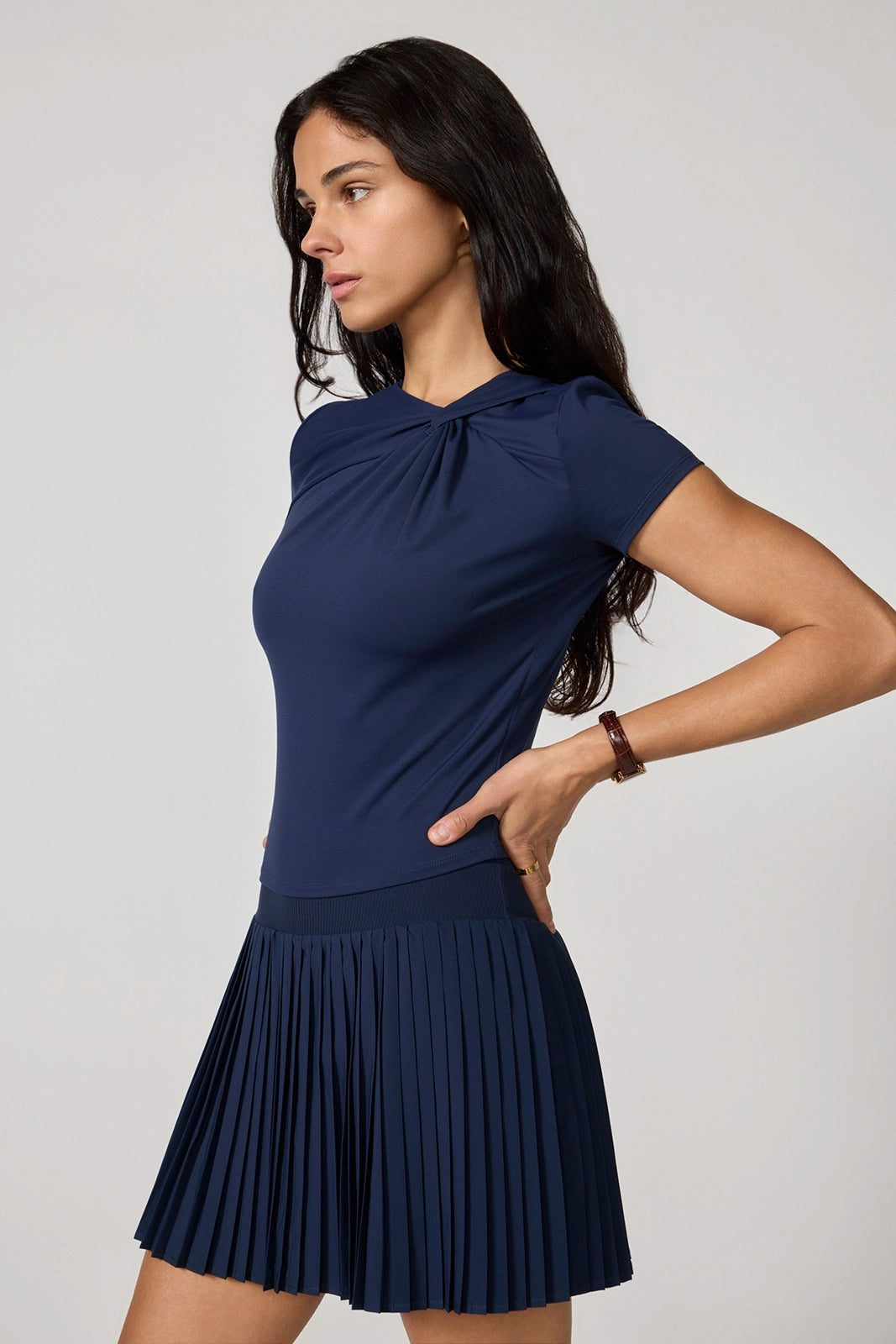 Cloud Knot Front Tee - Navy Blazer