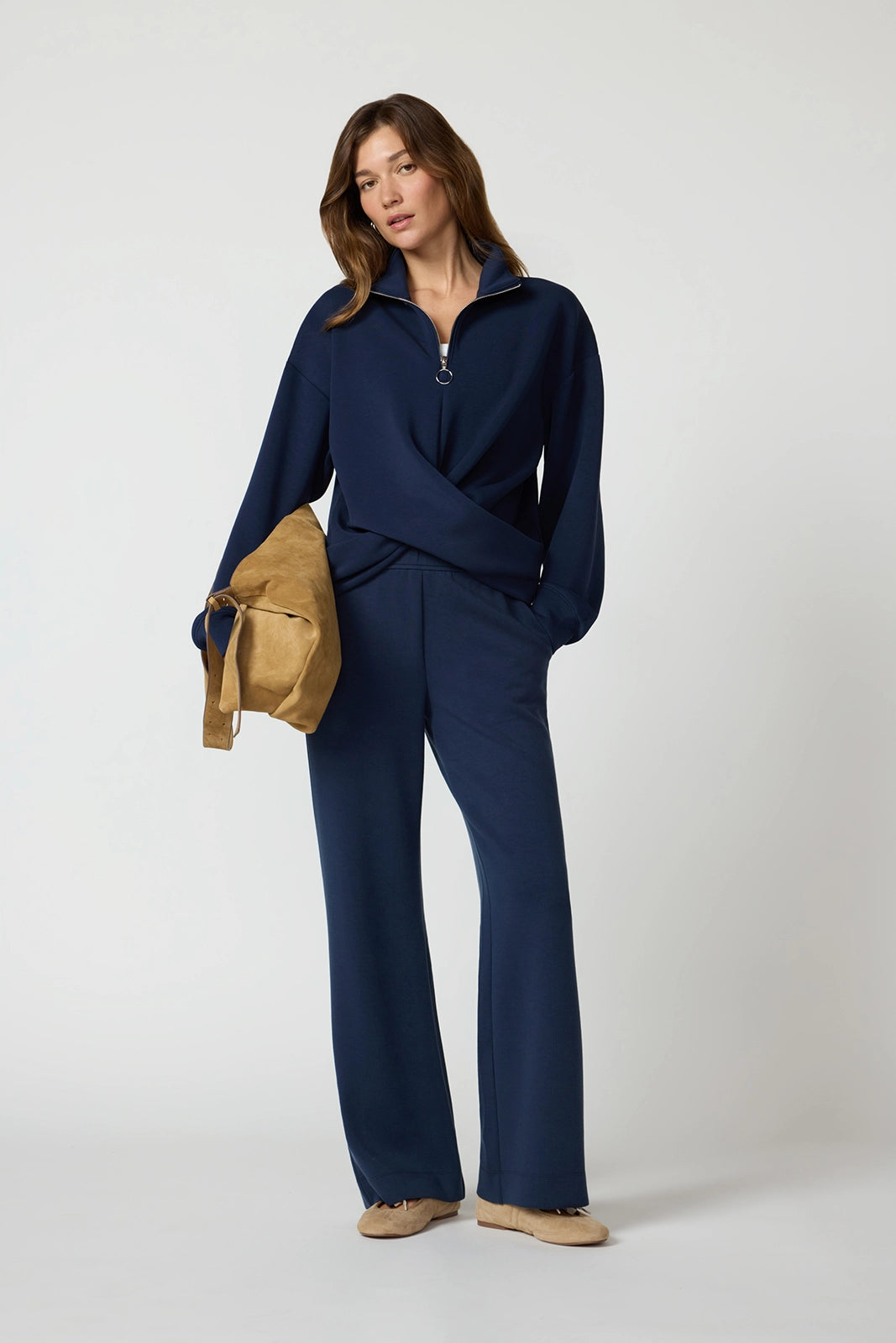 Dreamweave Crossover Pullover - Navy Blazer