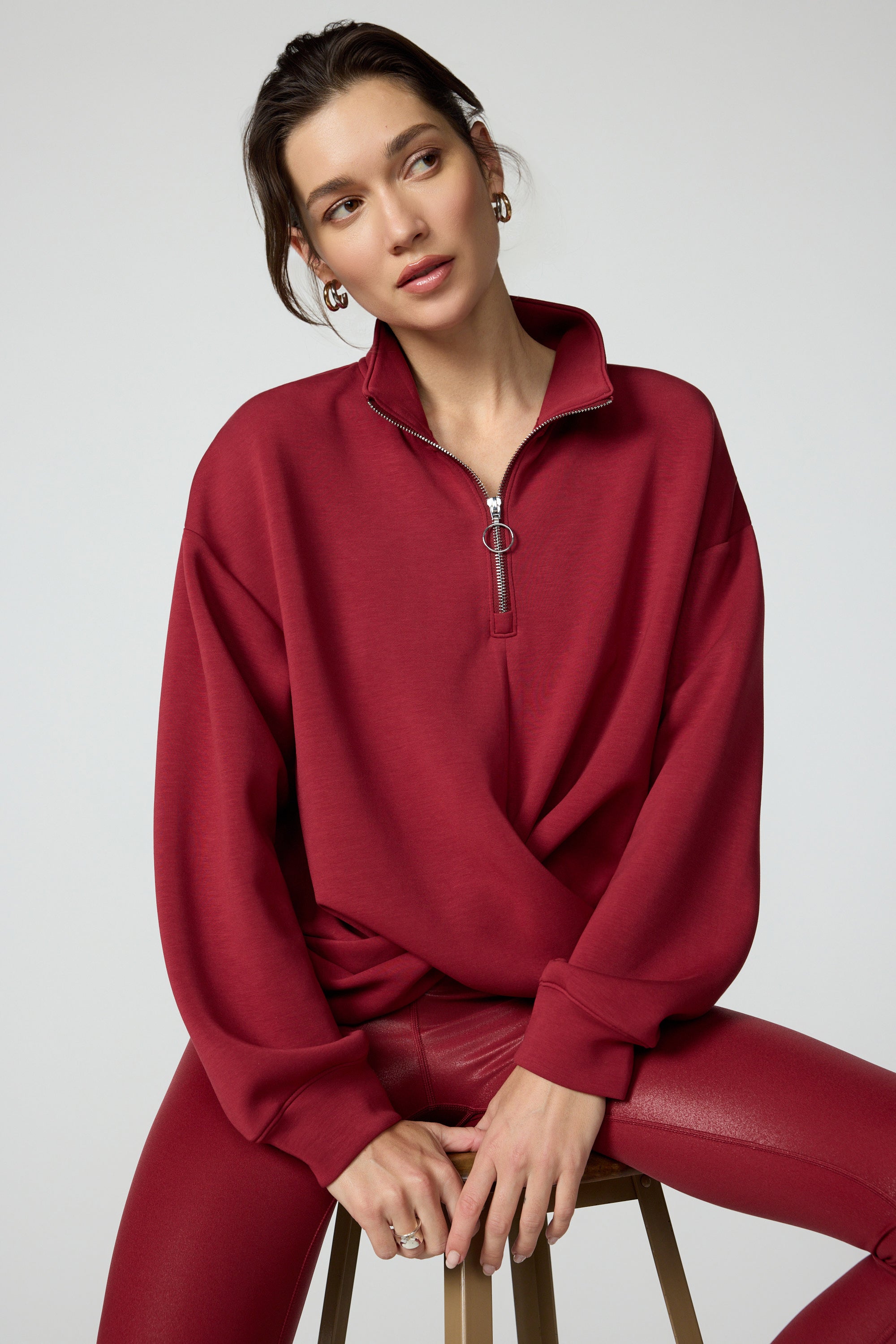 Dreamweave Crossover Pullover - Merlot