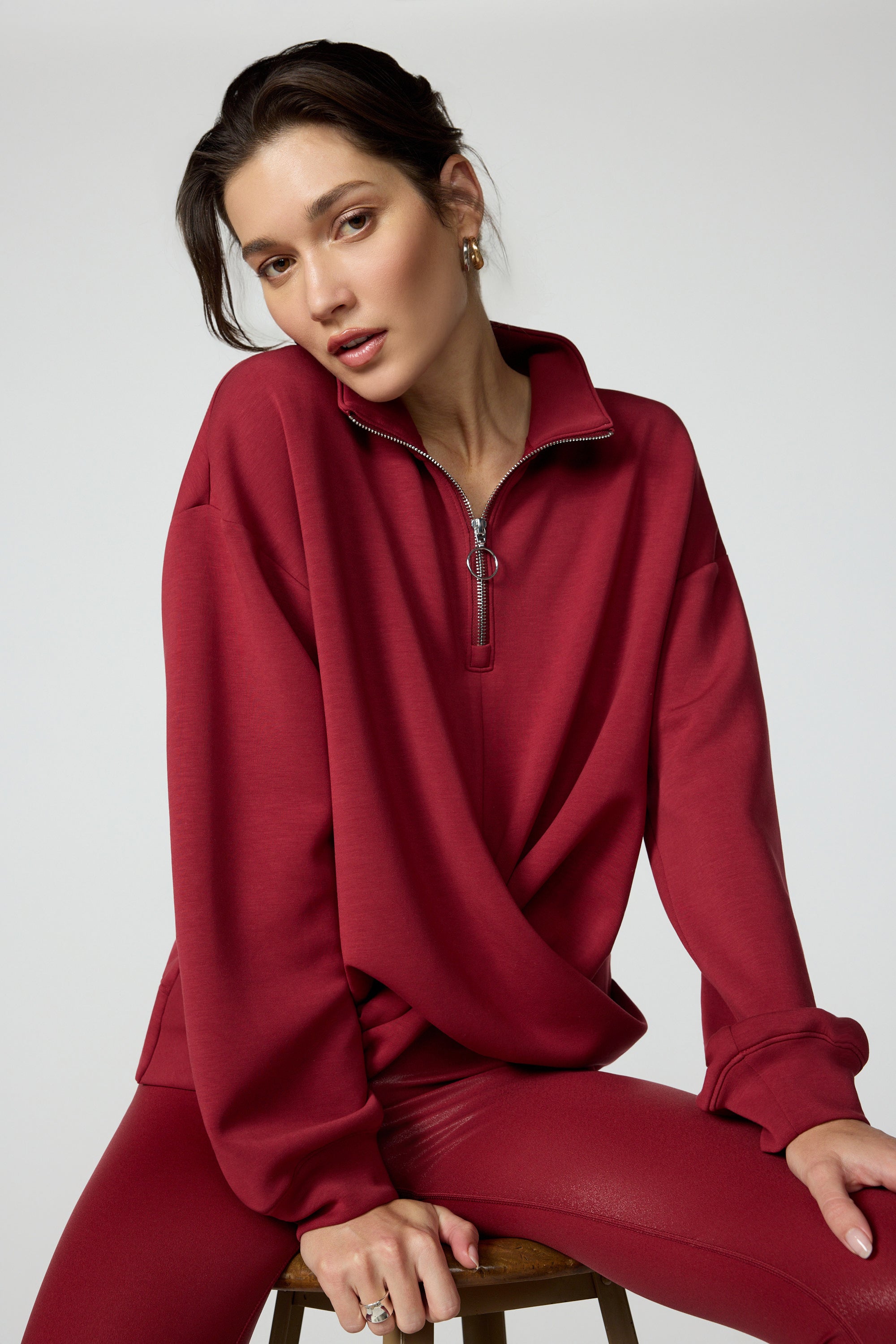 Dreamweave Crossover Pullover - Merlot