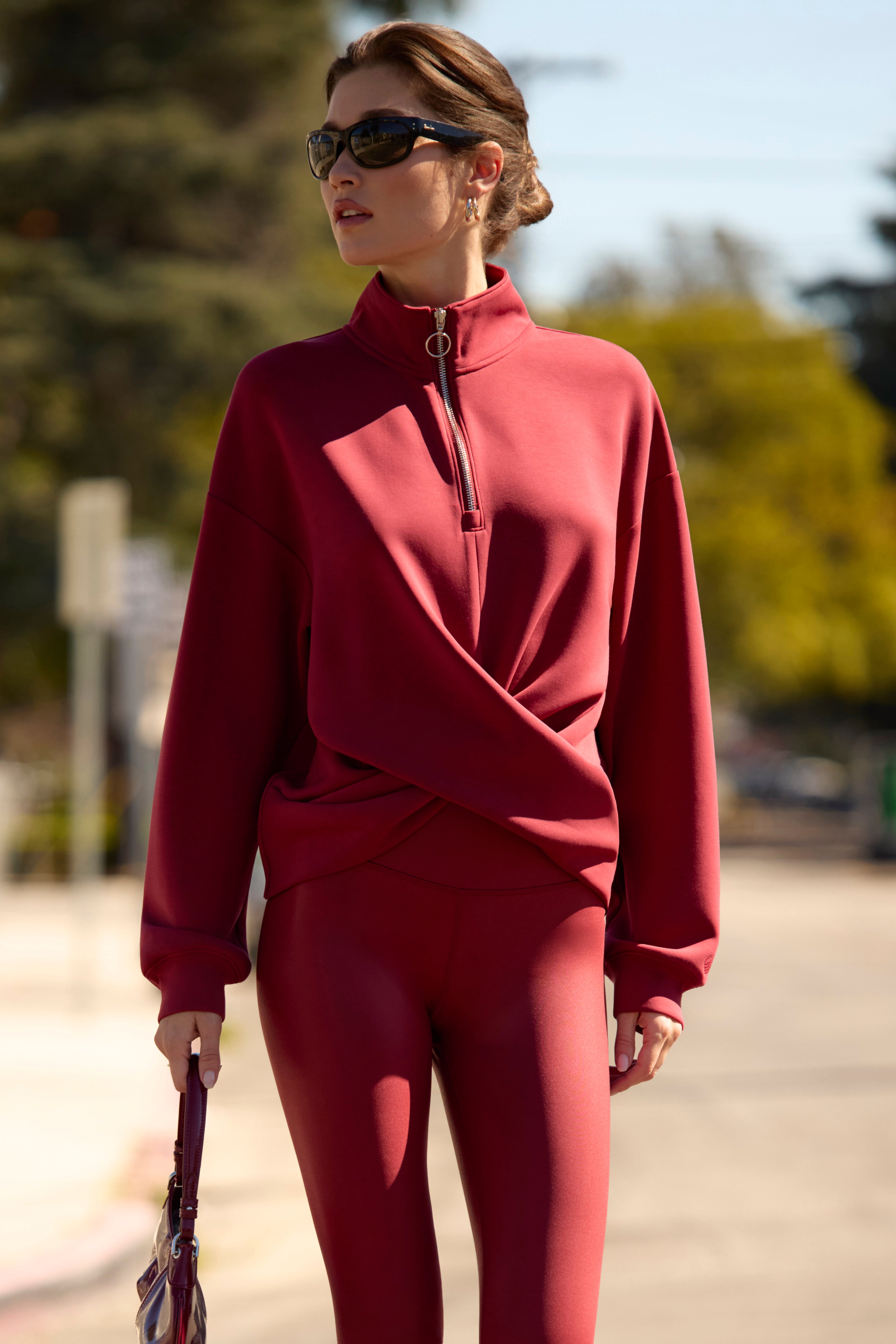 Dreamweave Crossover Pullover - Merlot