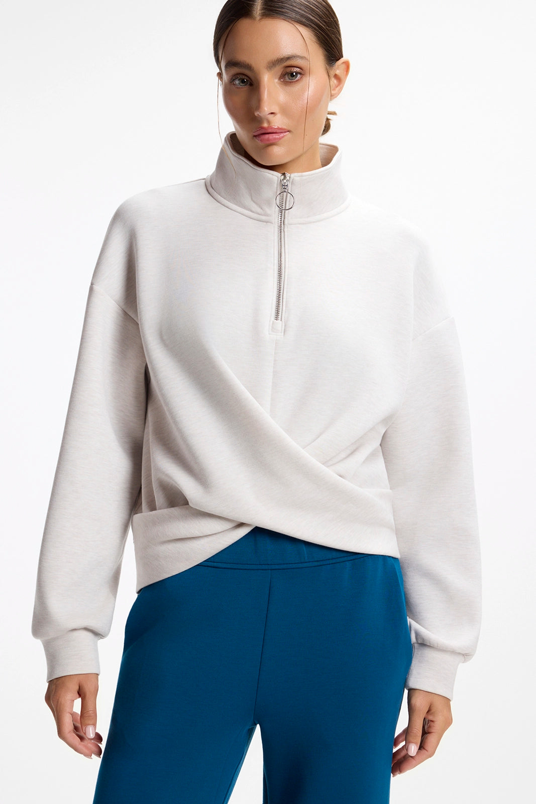 Dreamweave™ Crossover Pullover - Htr Moonbeam