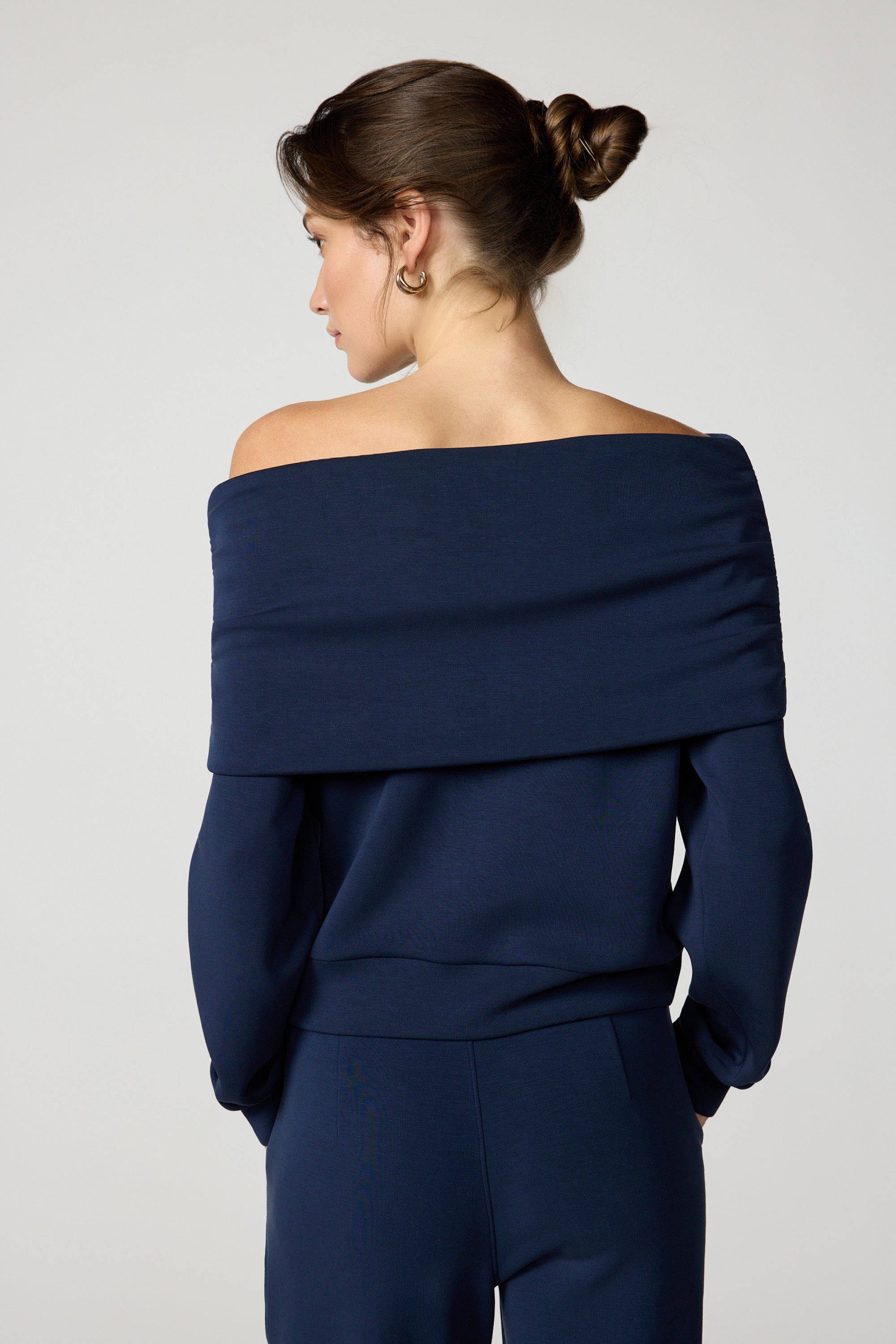 Dreamweave Off The Shoulder - Navy Blazer