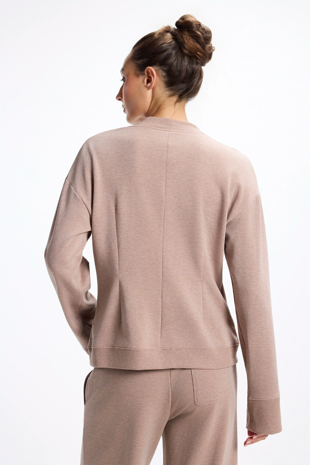 Cozy Fleece Button Up Cardigan - Htr Brownie