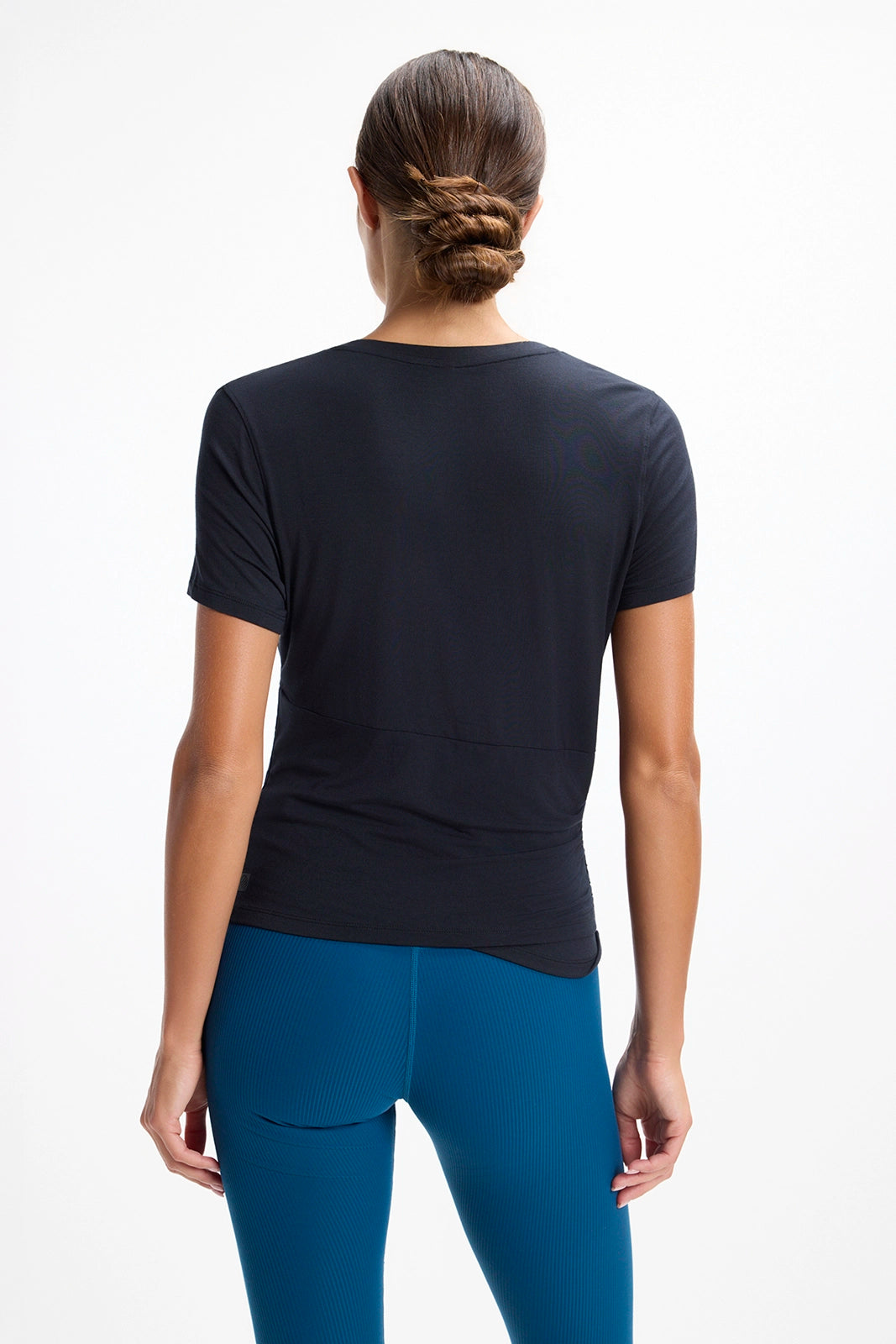 Breeze Short Sleeve Wrapped Top - Black