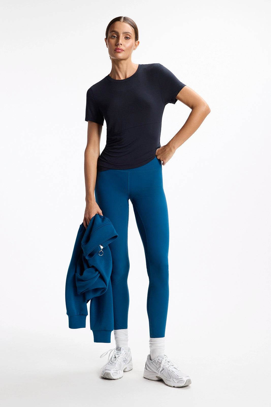 Breeze Short Sleeve Wrapped Top - Black