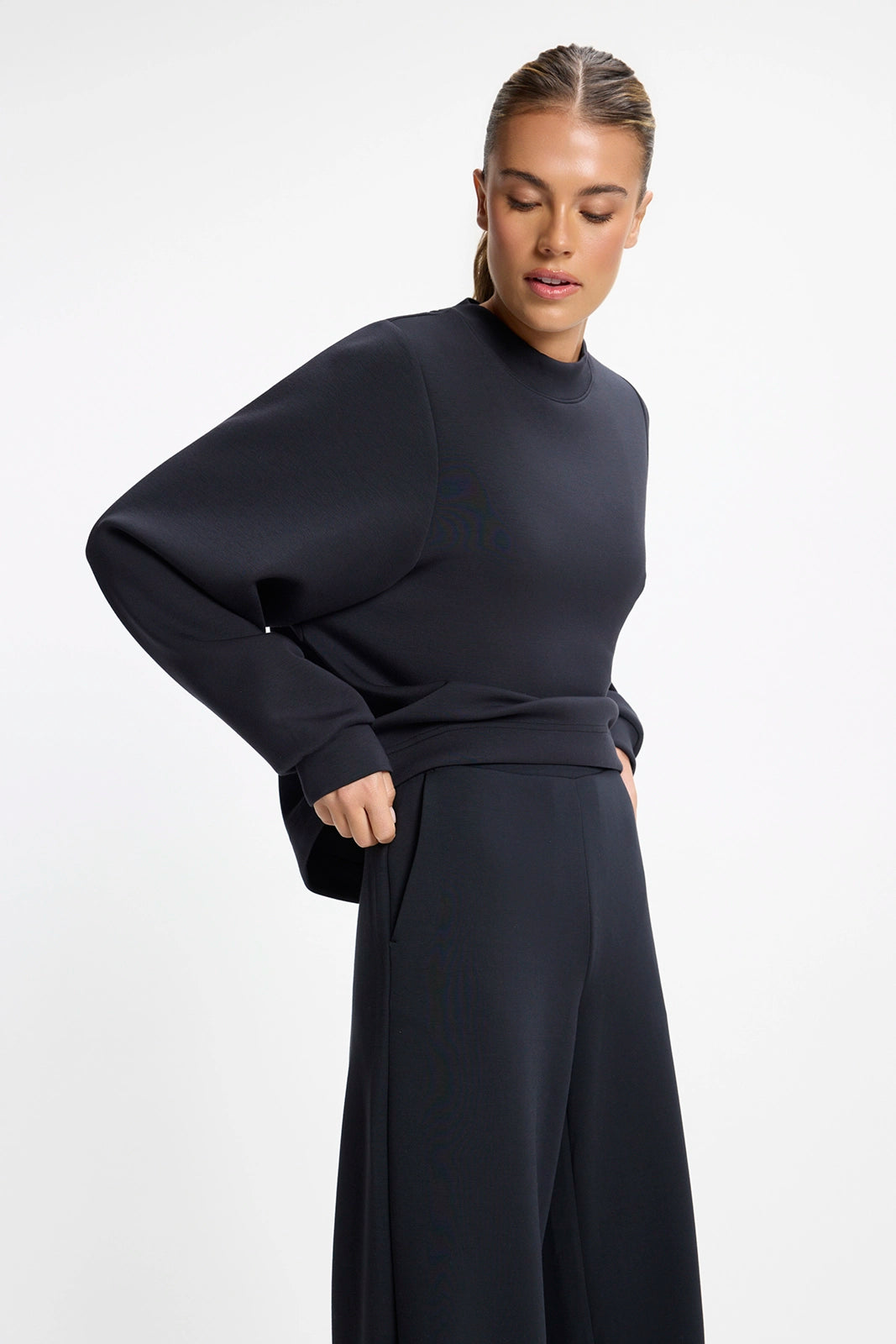 Dreamweave™ Crew Neck with Dropped Armhole - Black