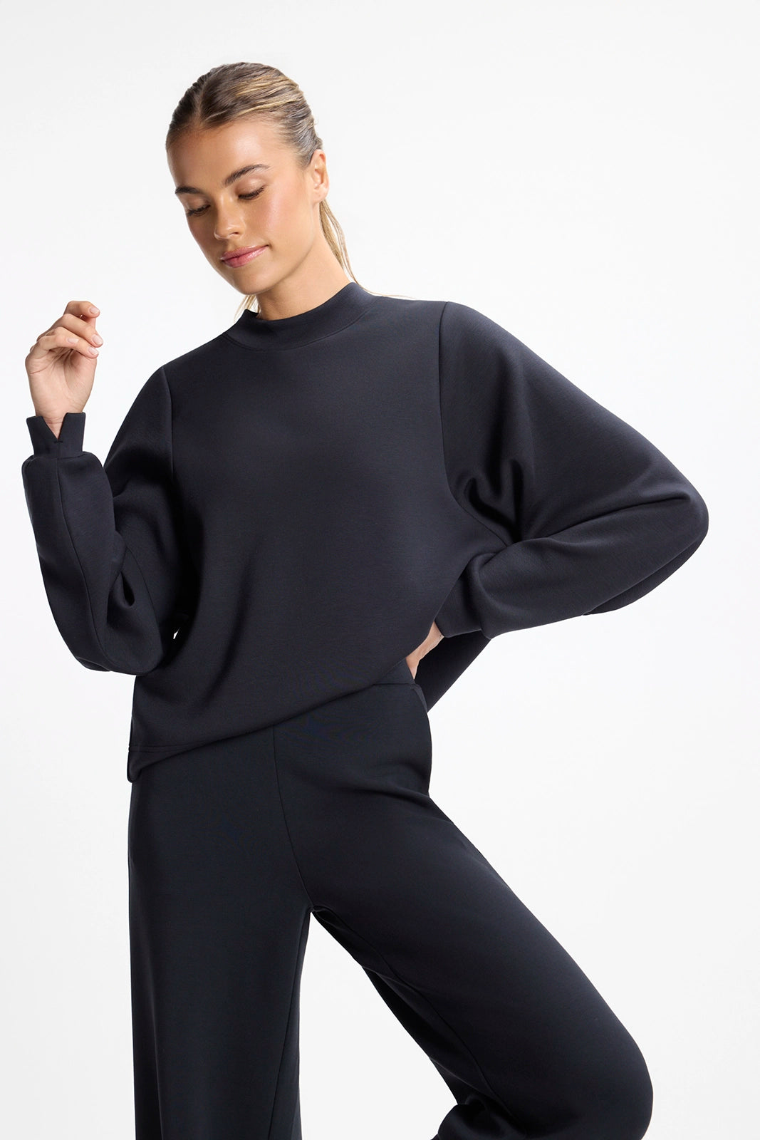 Dreamweave™ Crew Neck with Dropped Armhole - Black
