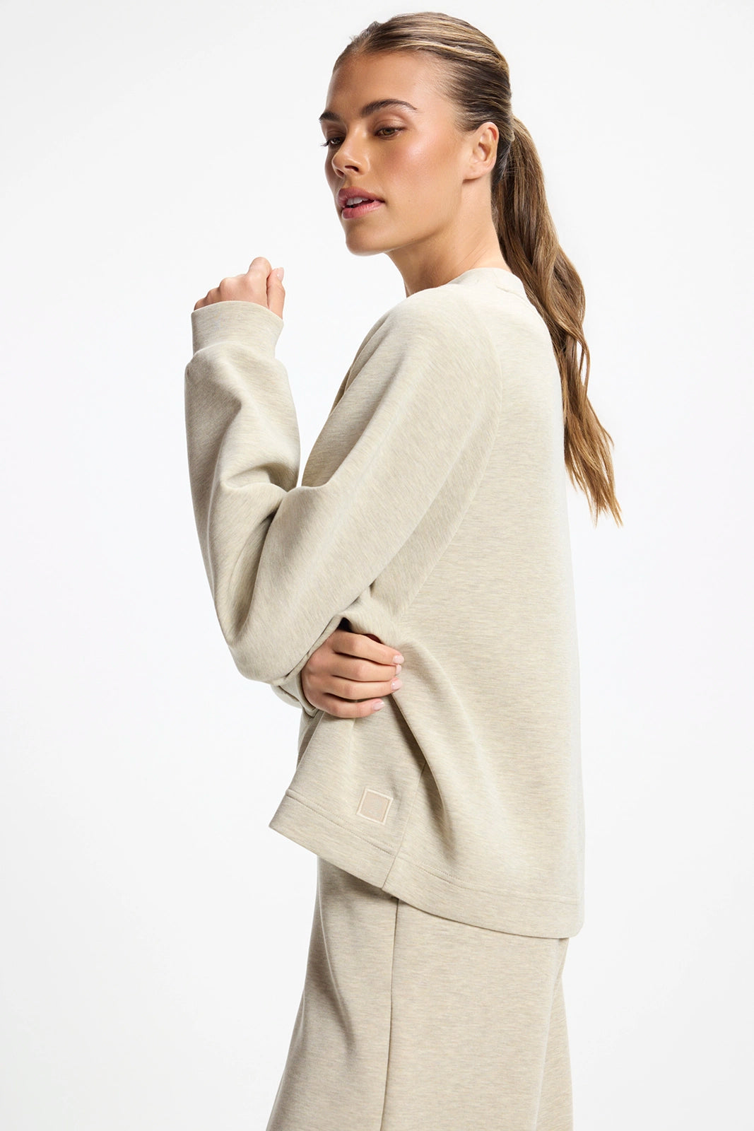Dreamweave™ Crew Neck with Dropped Armhole - Htr Silver Sage