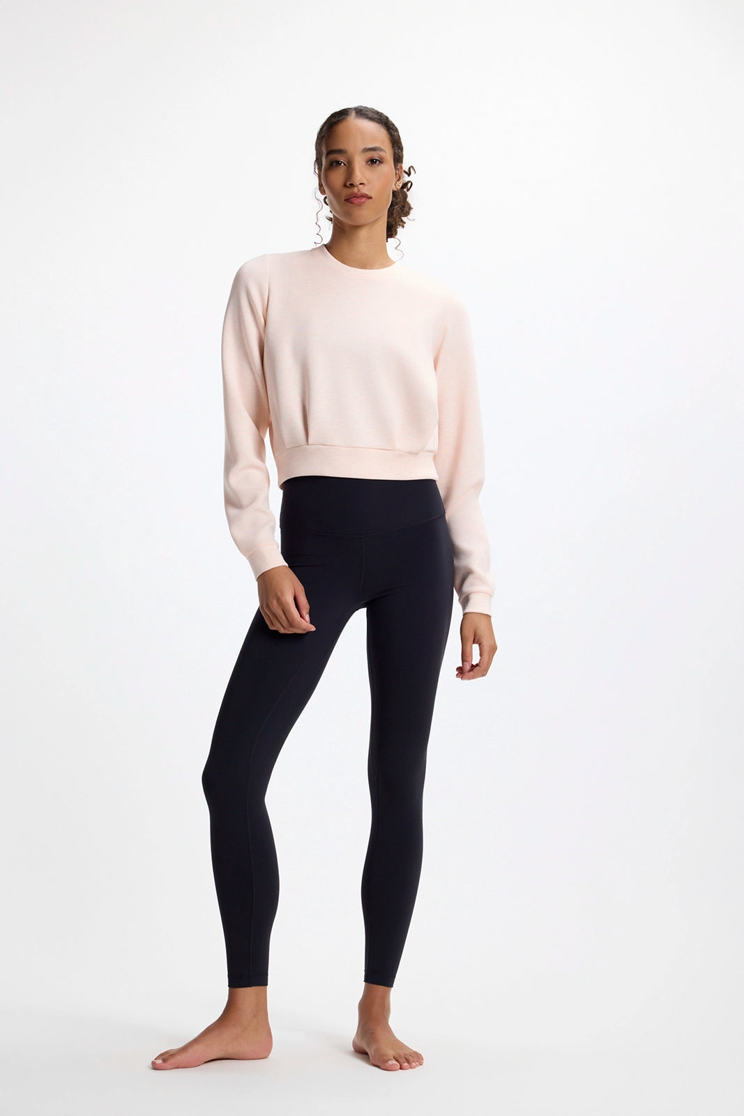 Dreamweave™ Pleated Crew Neck - Htr Pearl Blush