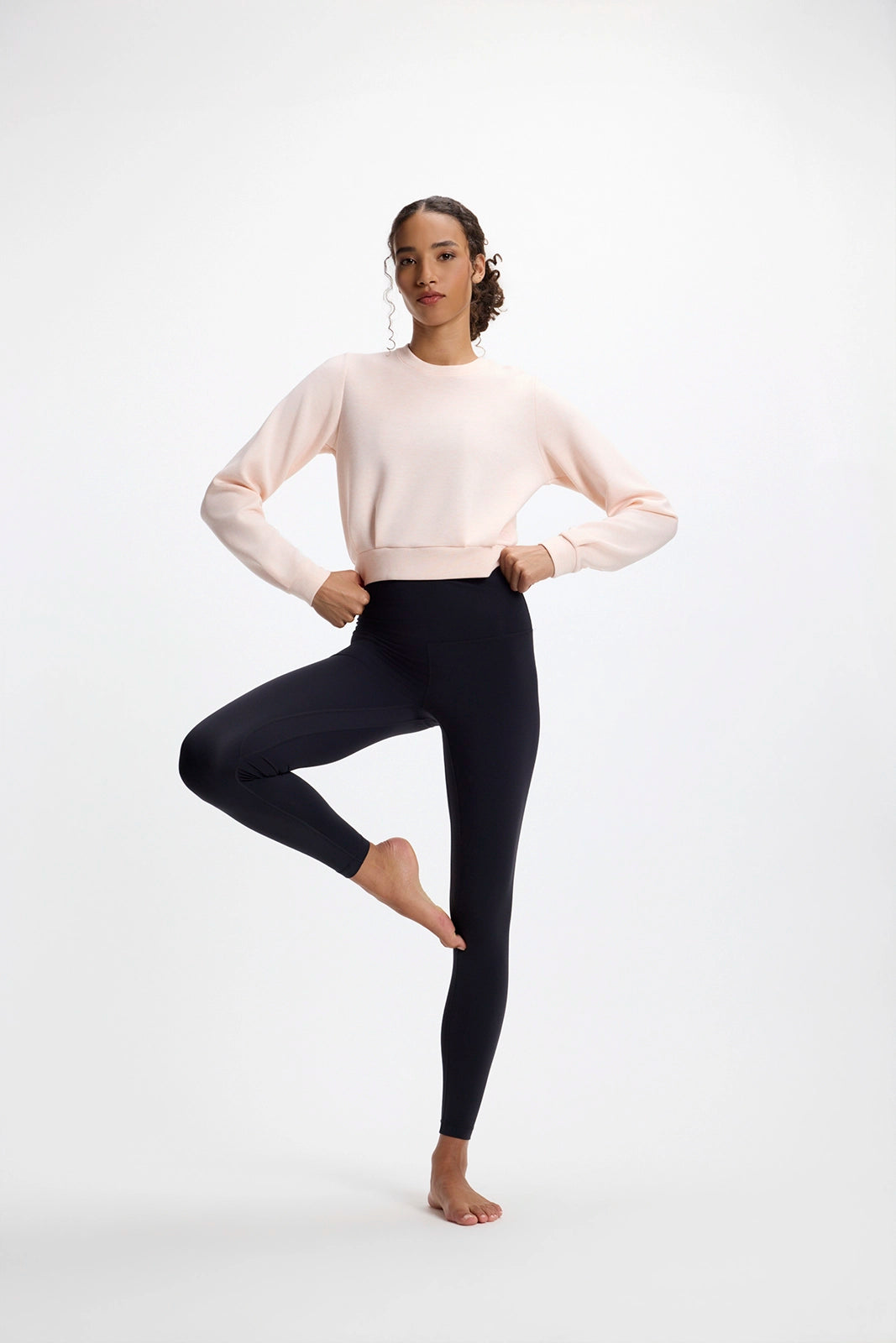 Dreamweave™ Pleated Crew Neck - Htr Pearl Blush