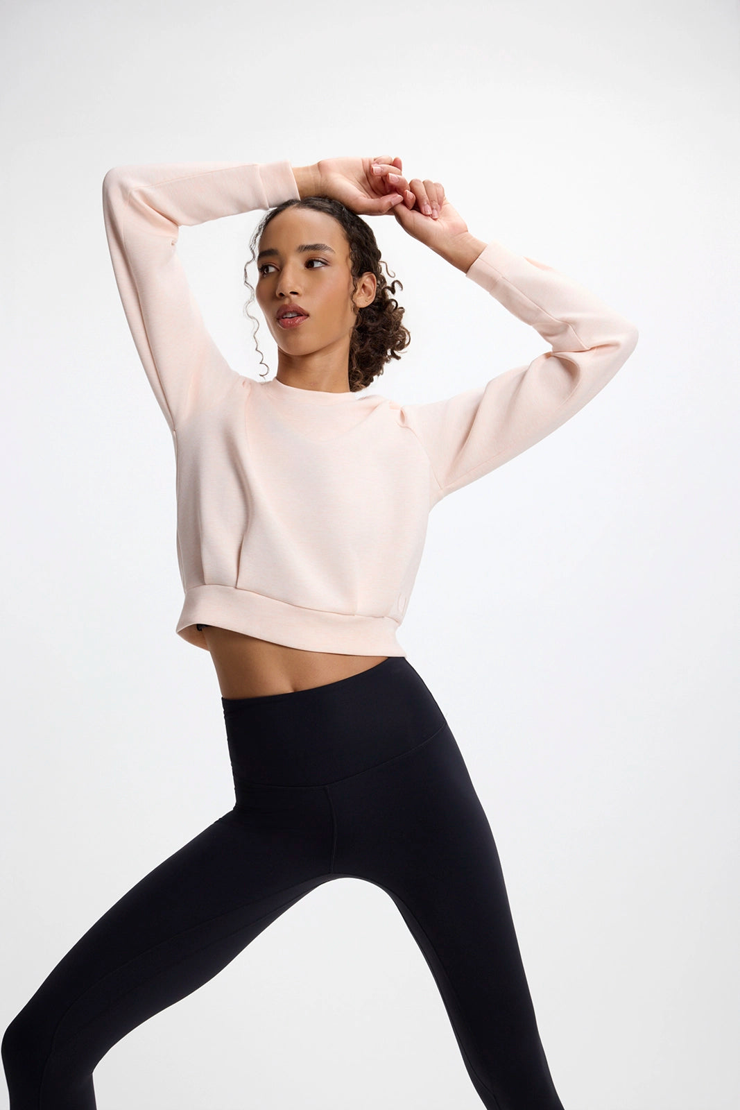 Dreamweave™ Pleated Crew Neck - Htr Pearl Blush