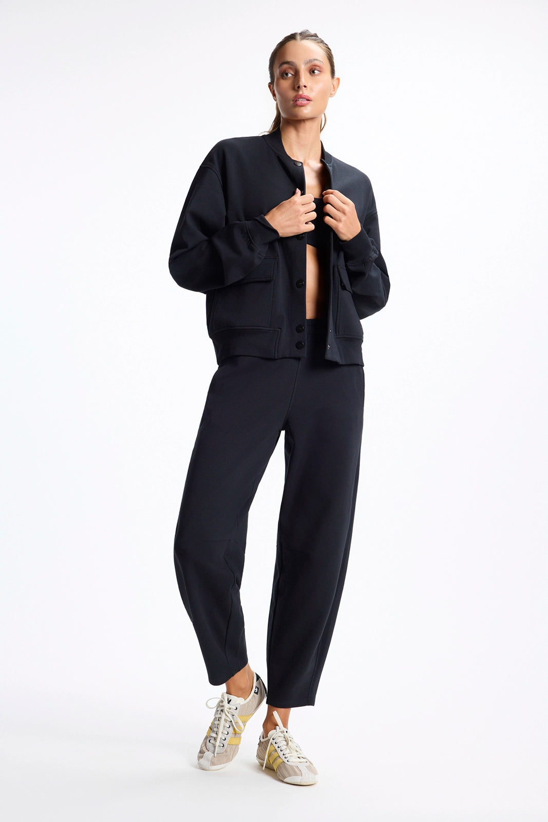 Ultrasoft Fleece Bomber - Black