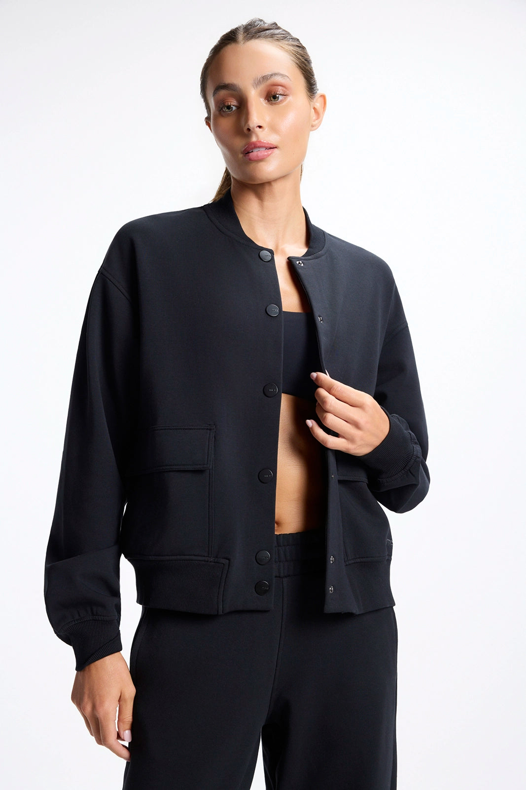 Ultrasoft Fleece Bomber - Black