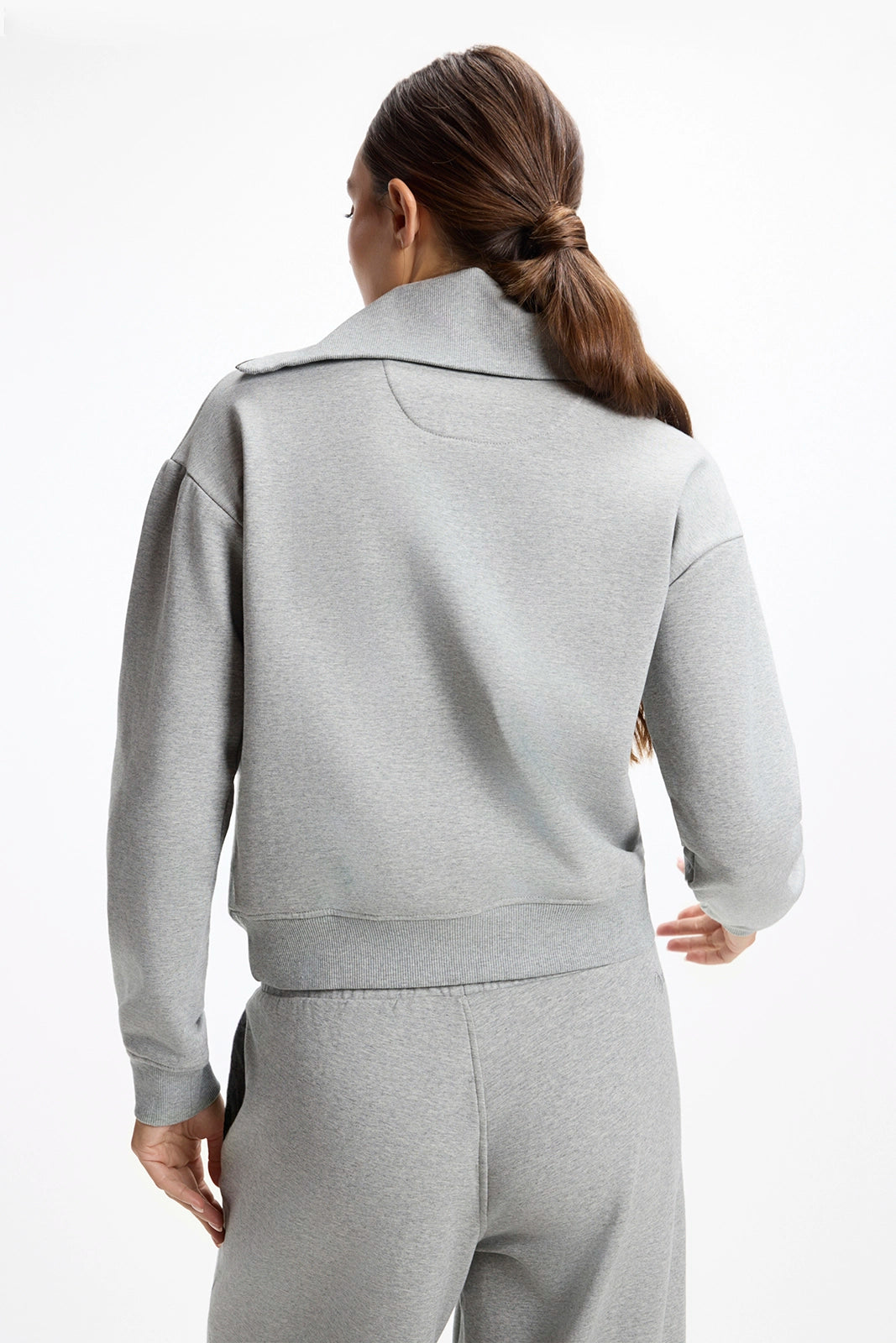 Ultrasoft Fleece Asymmetrical Half Zip - Htr Concrete