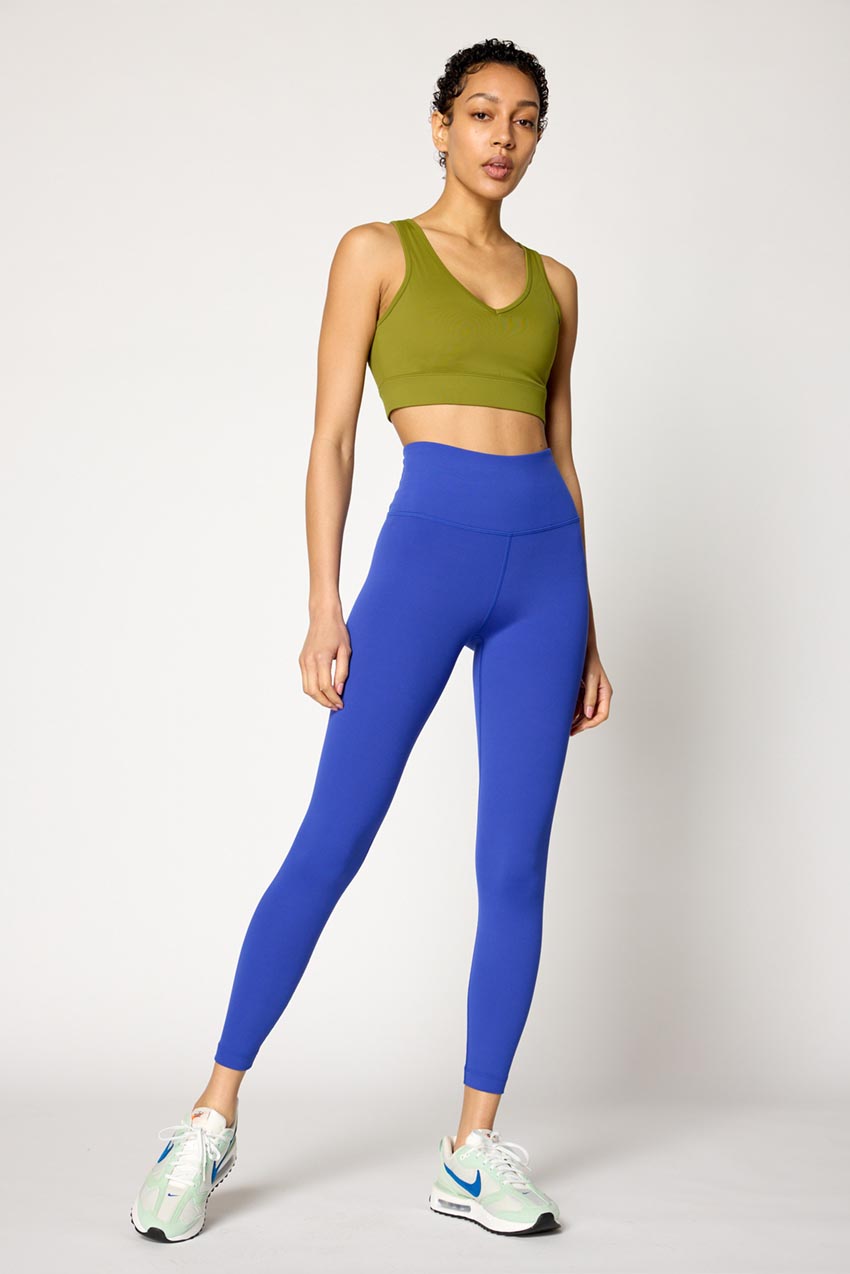 Avocado navy blue High rise compression leggings running yoga