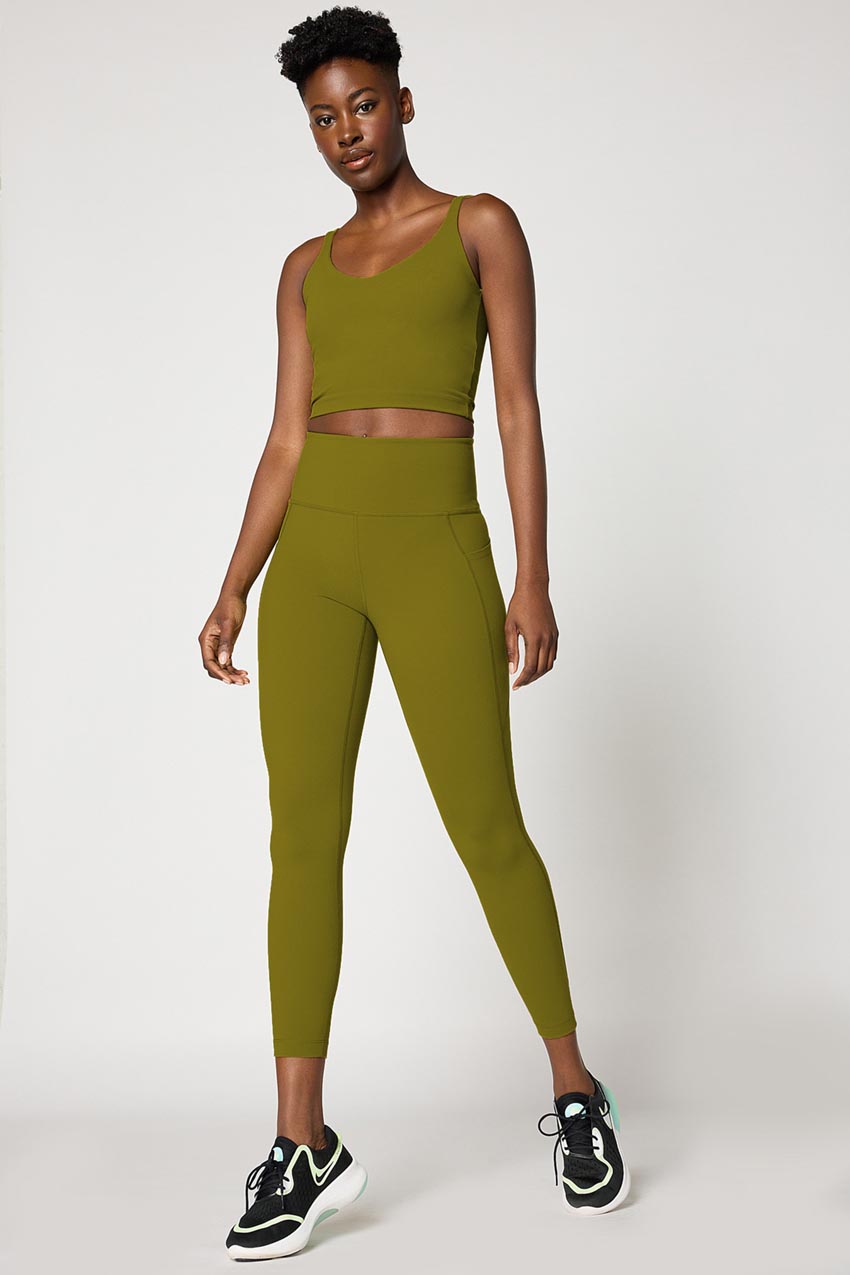 Olive green hotsell leggings with pockets