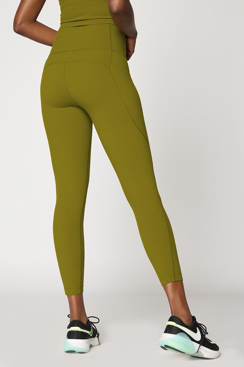UUE 26Inseam Olive Green Running leggings, High waisted spandex leggings  for women 