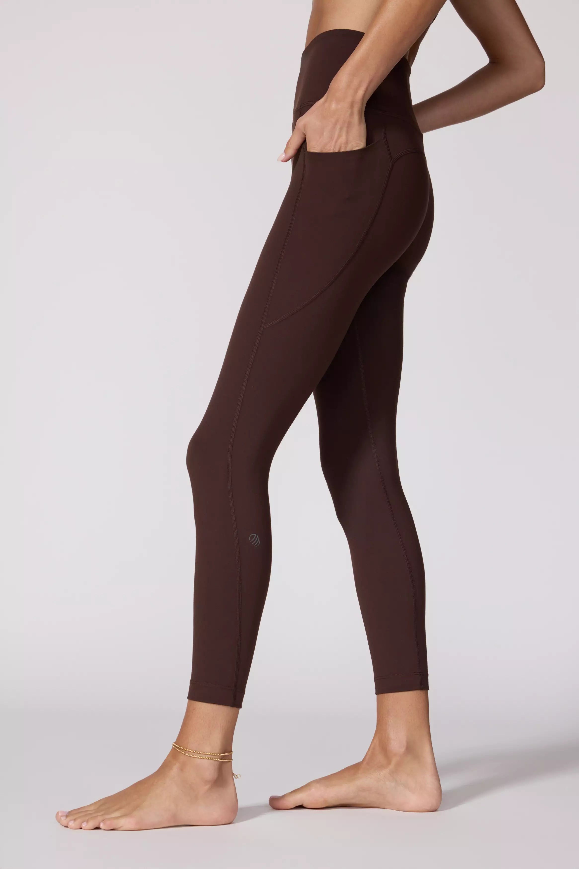 Velocity Legging con bolsillo - marrón chocolate