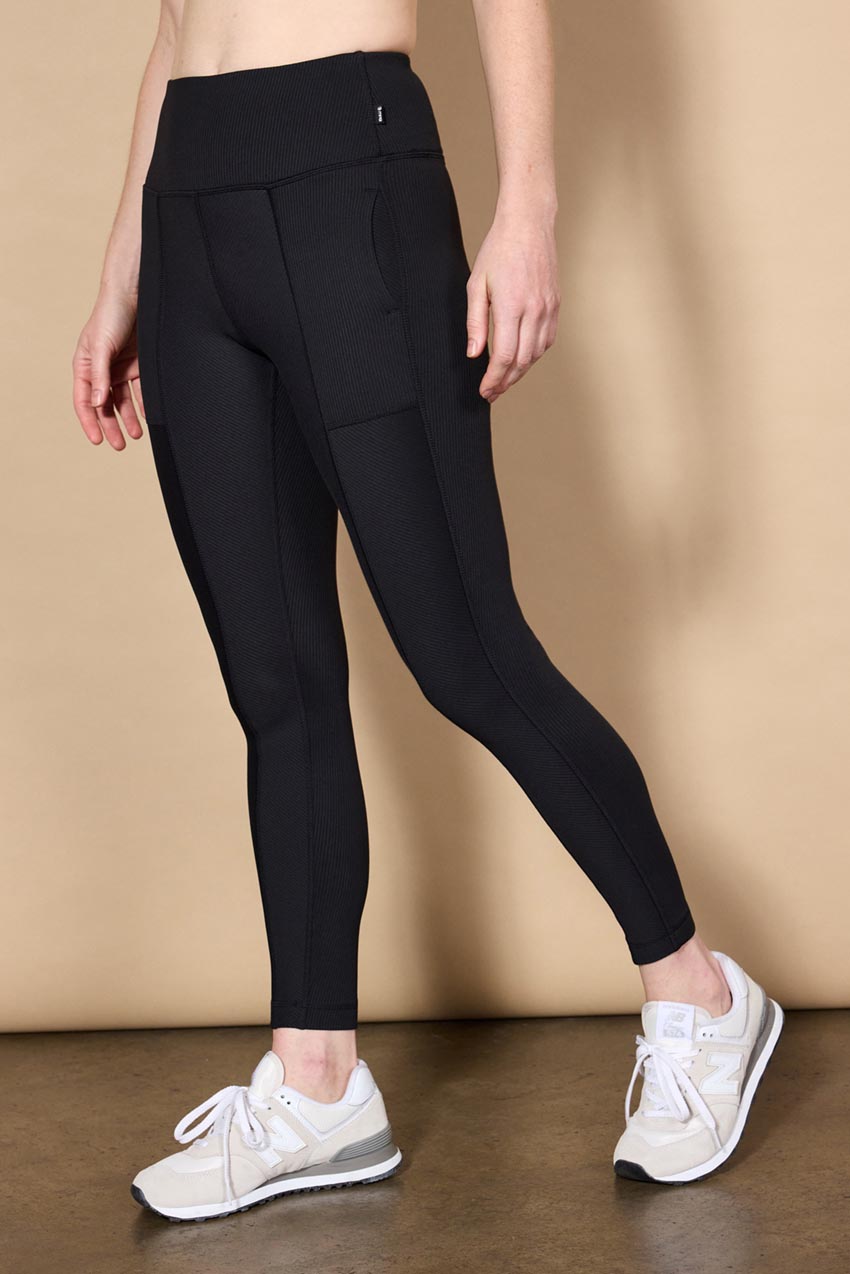 High waist Essential Panel Leggings - Black – TheDove'sNest