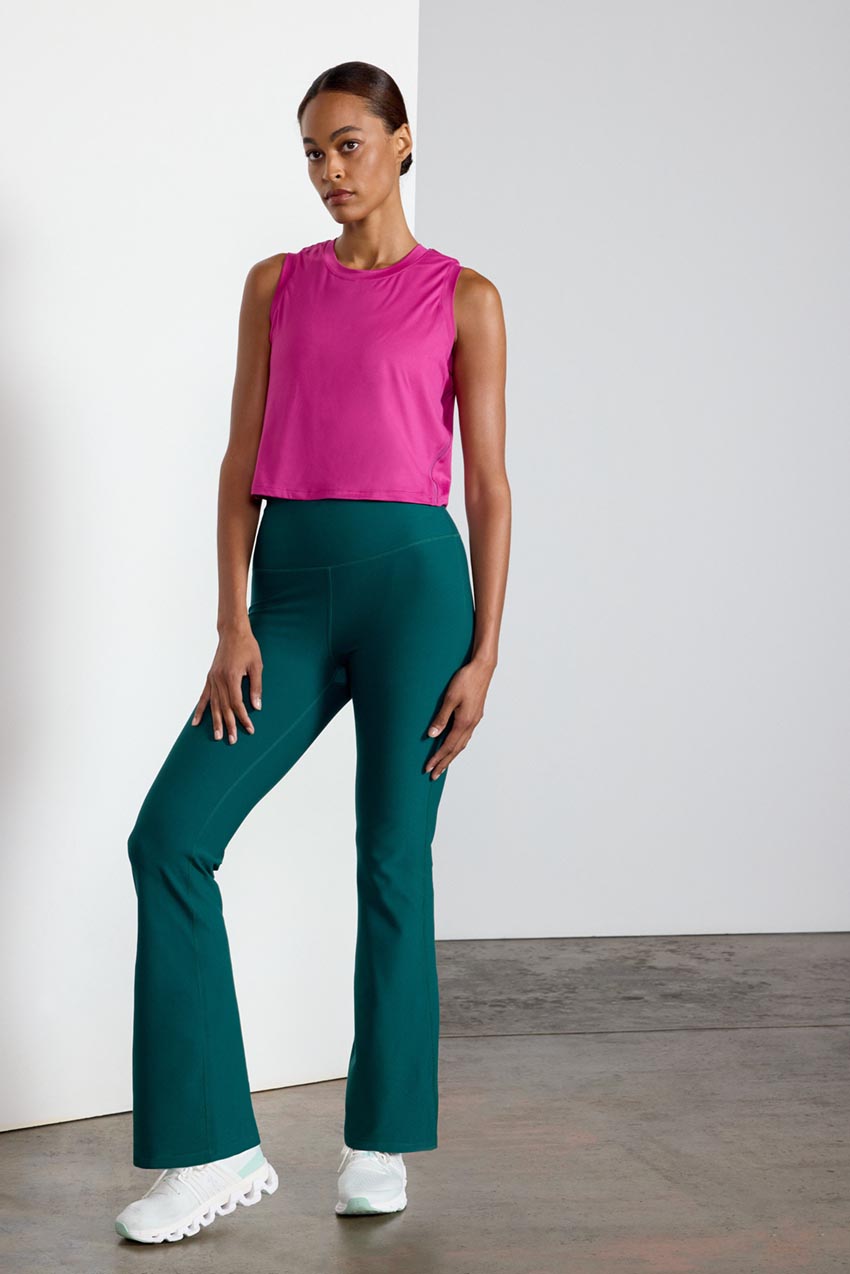 Explore Recycled Polyester High-Waisted Boot Cut Pant 31 Peached