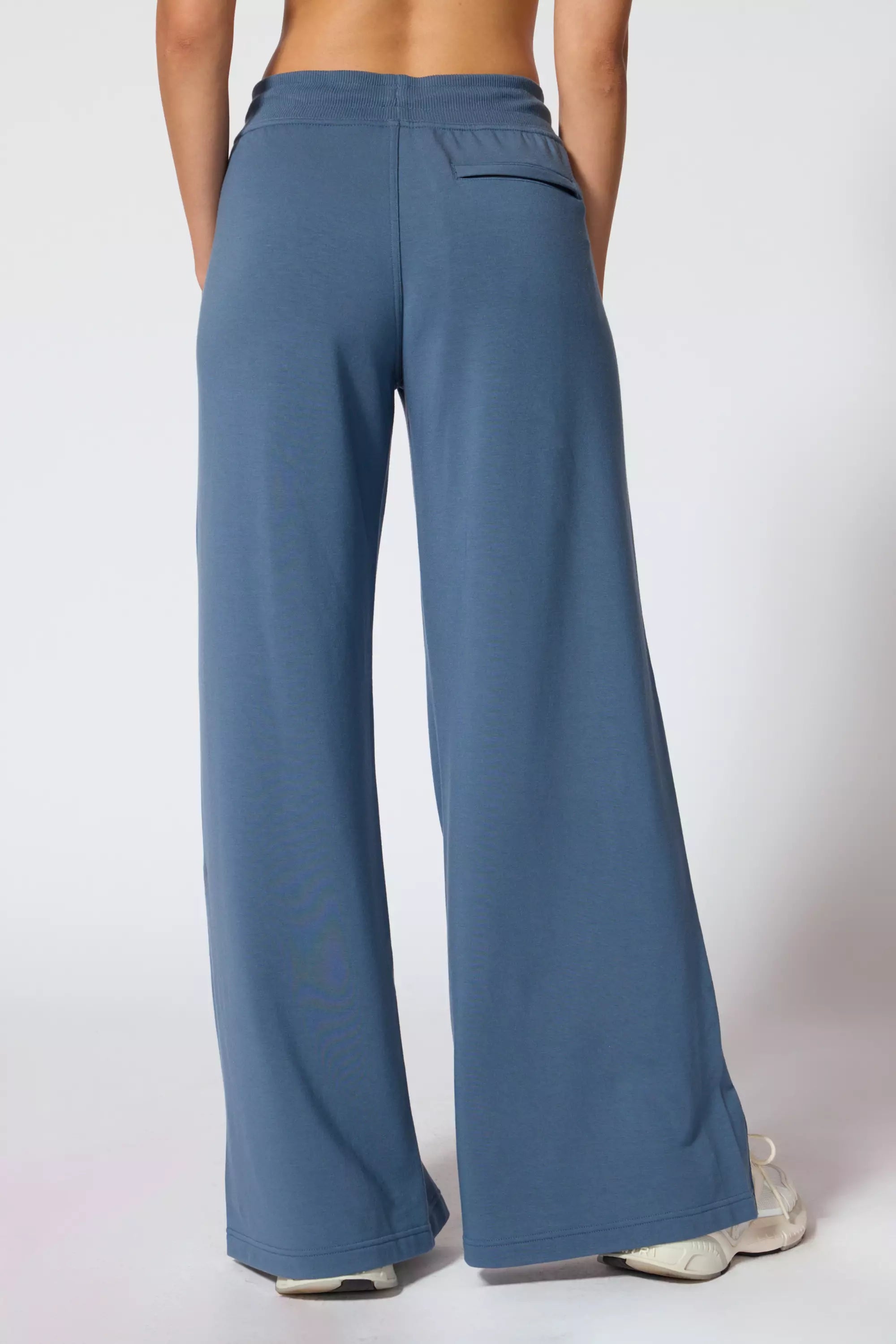 Sérénité Pantalon de jambe large - Bleu à l'essence