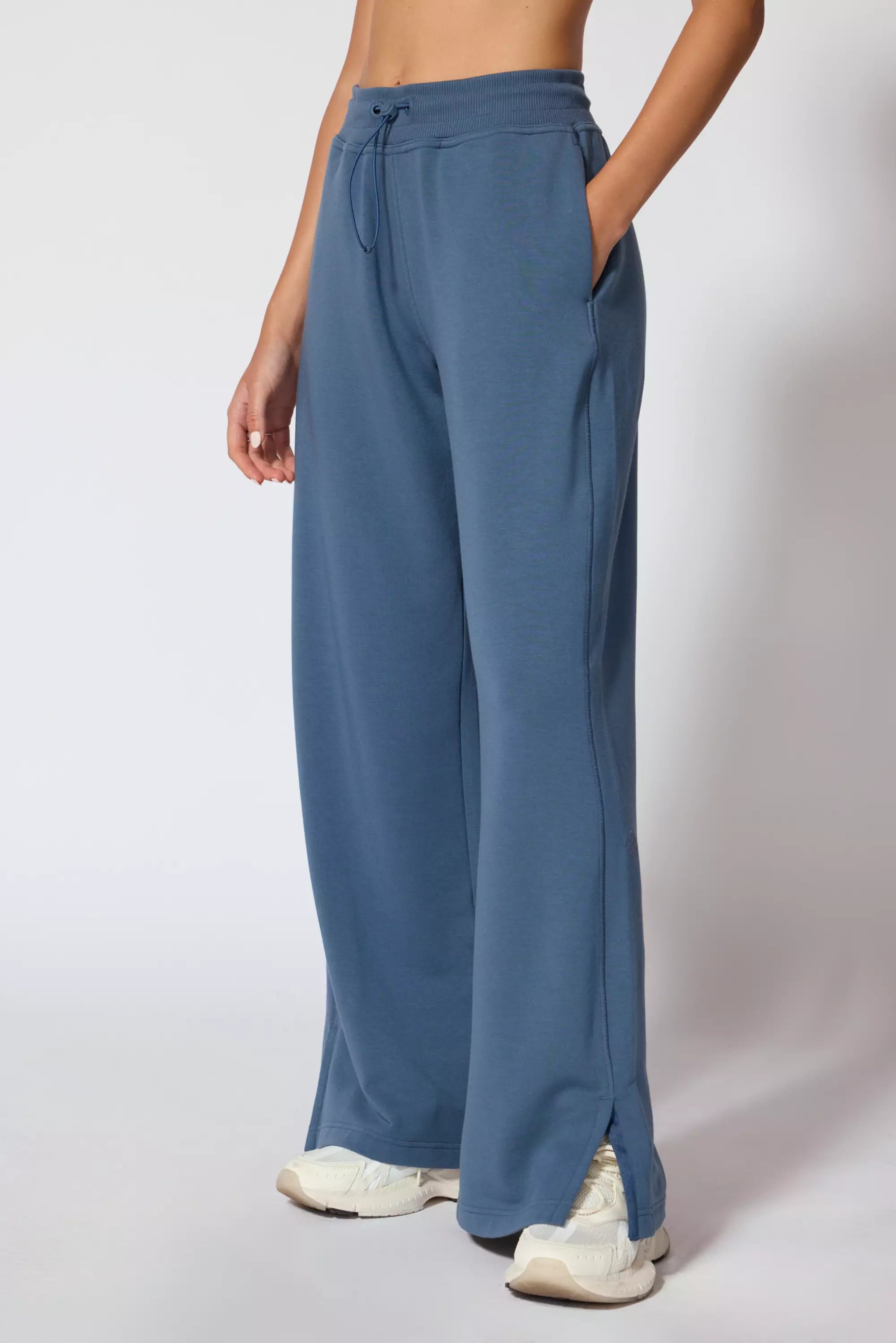 Sérénité Pantalon de jambe large - Bleu à l'essence