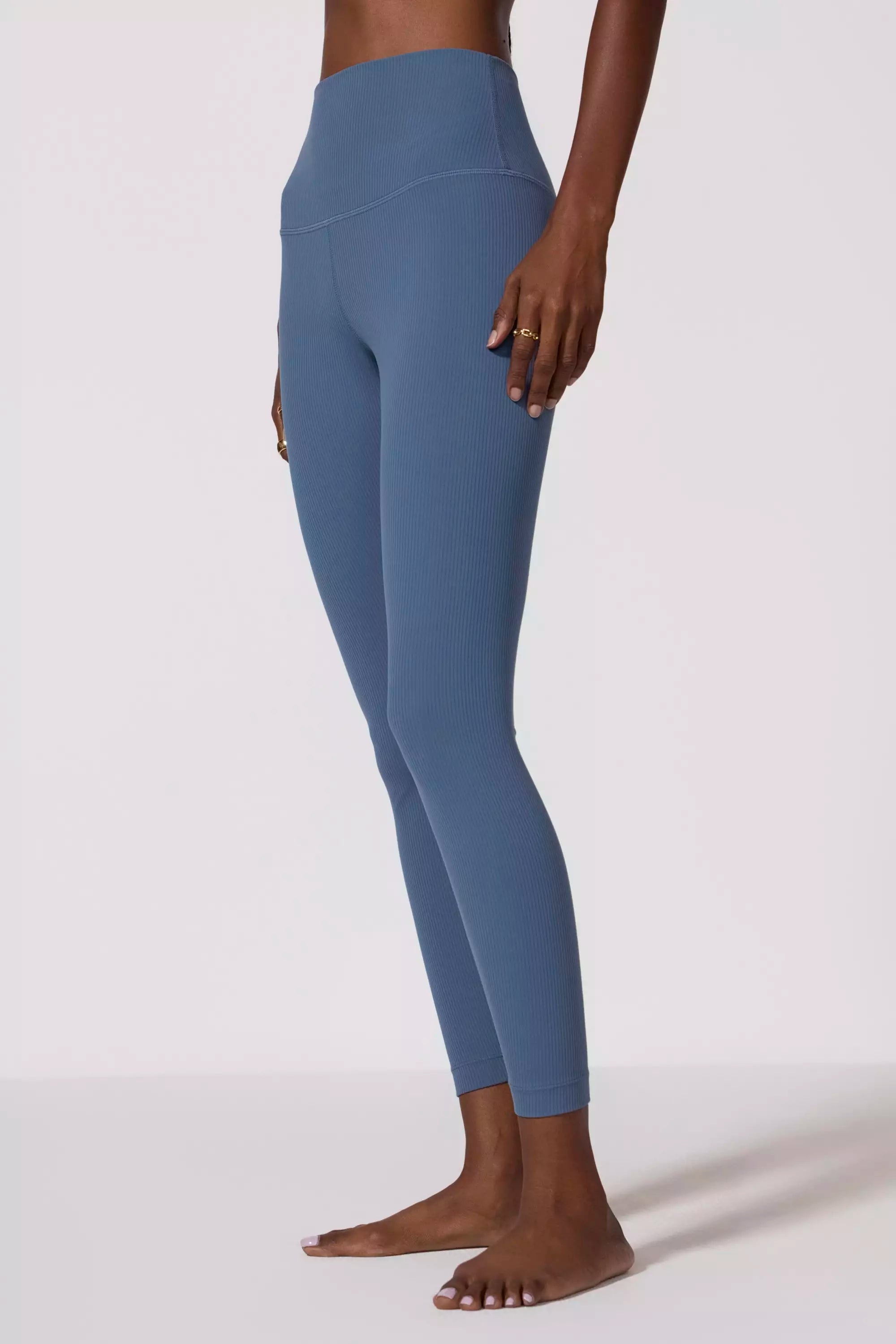 Legging acanalado - Azul de gasolina