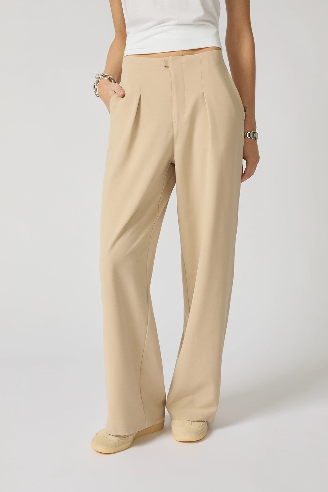 Ripstop Wide Leg Pant - Irish Cream