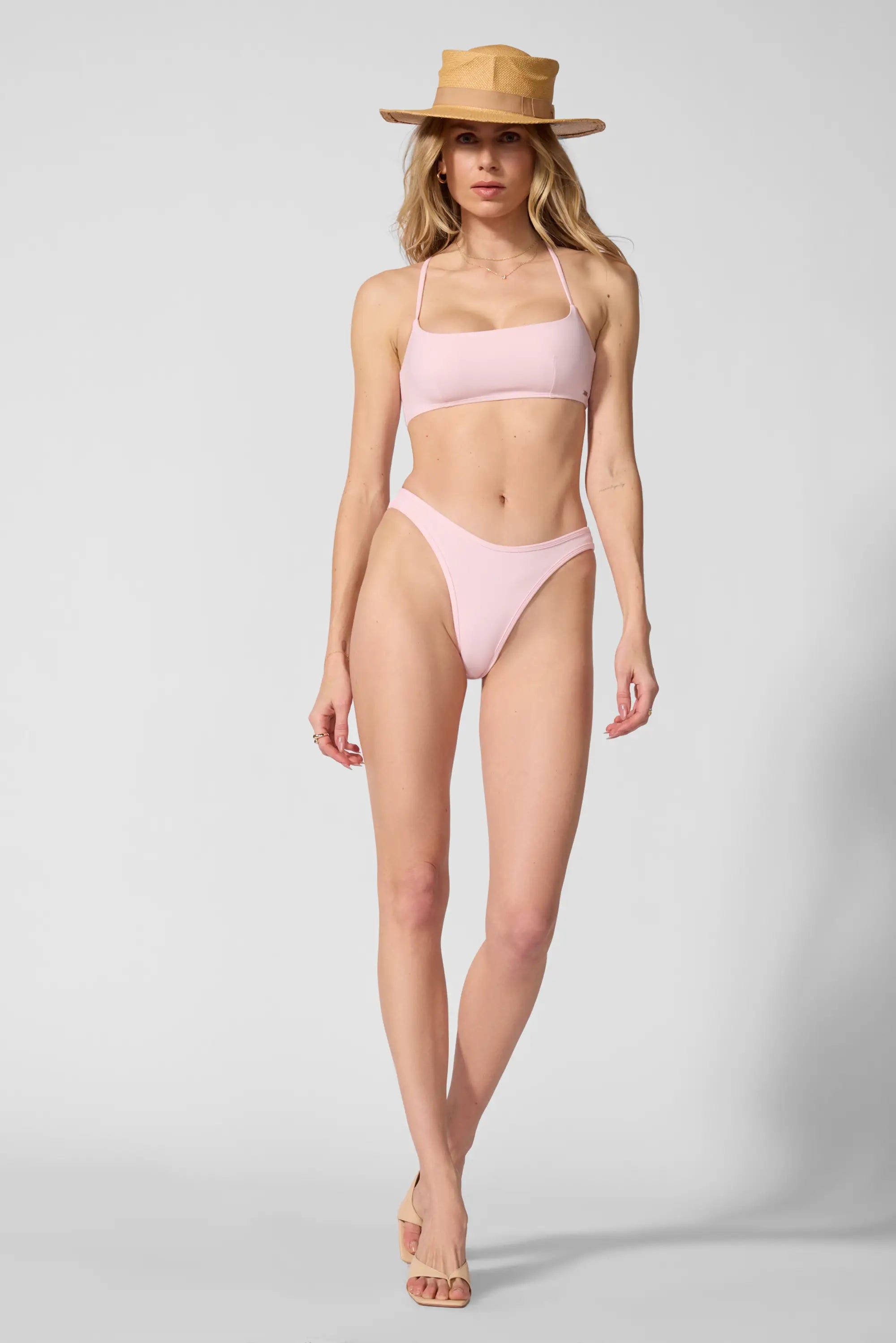 Bikini de jambe haute - rose bébé