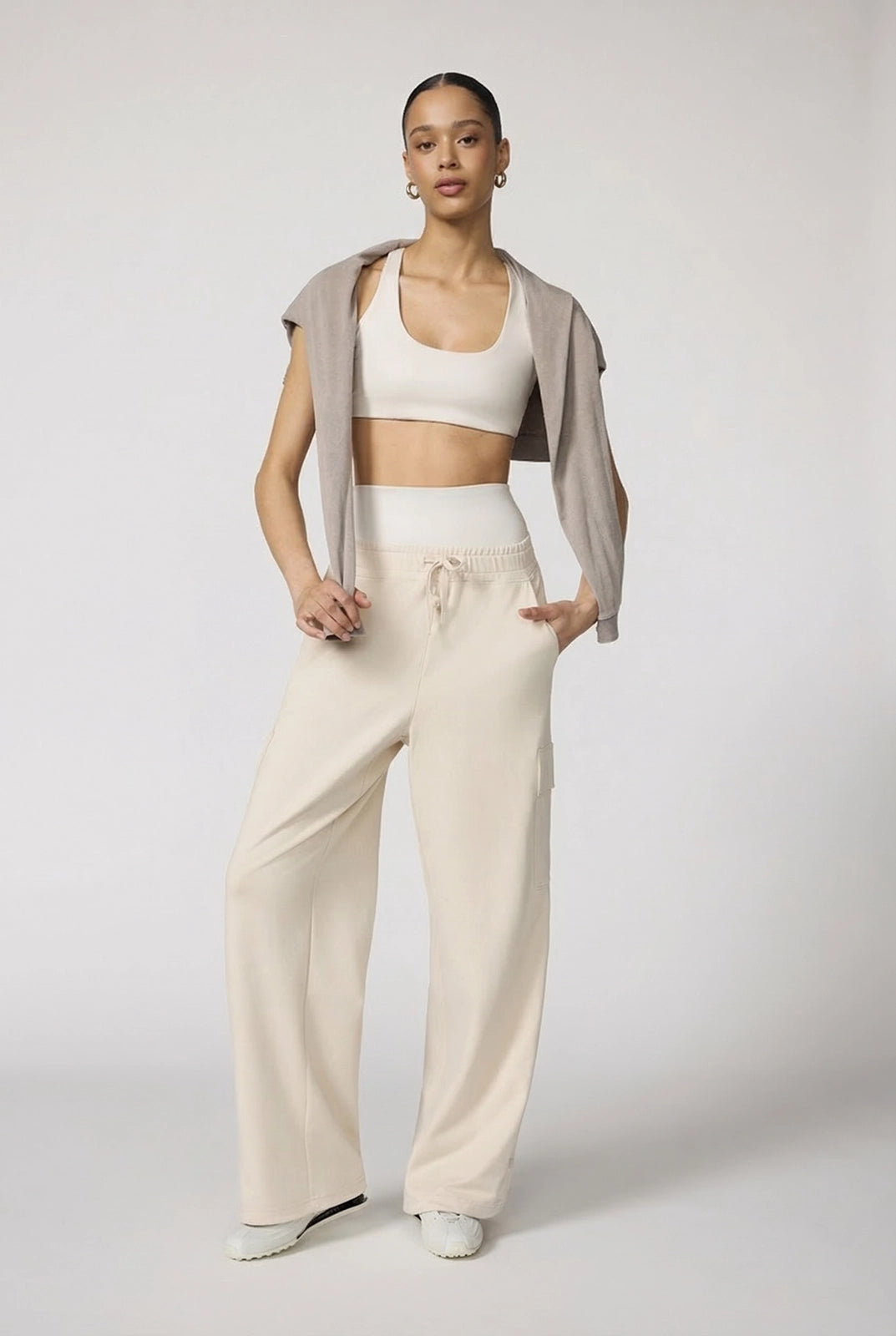 Luxe Terry Cargo Jogger - Stone
