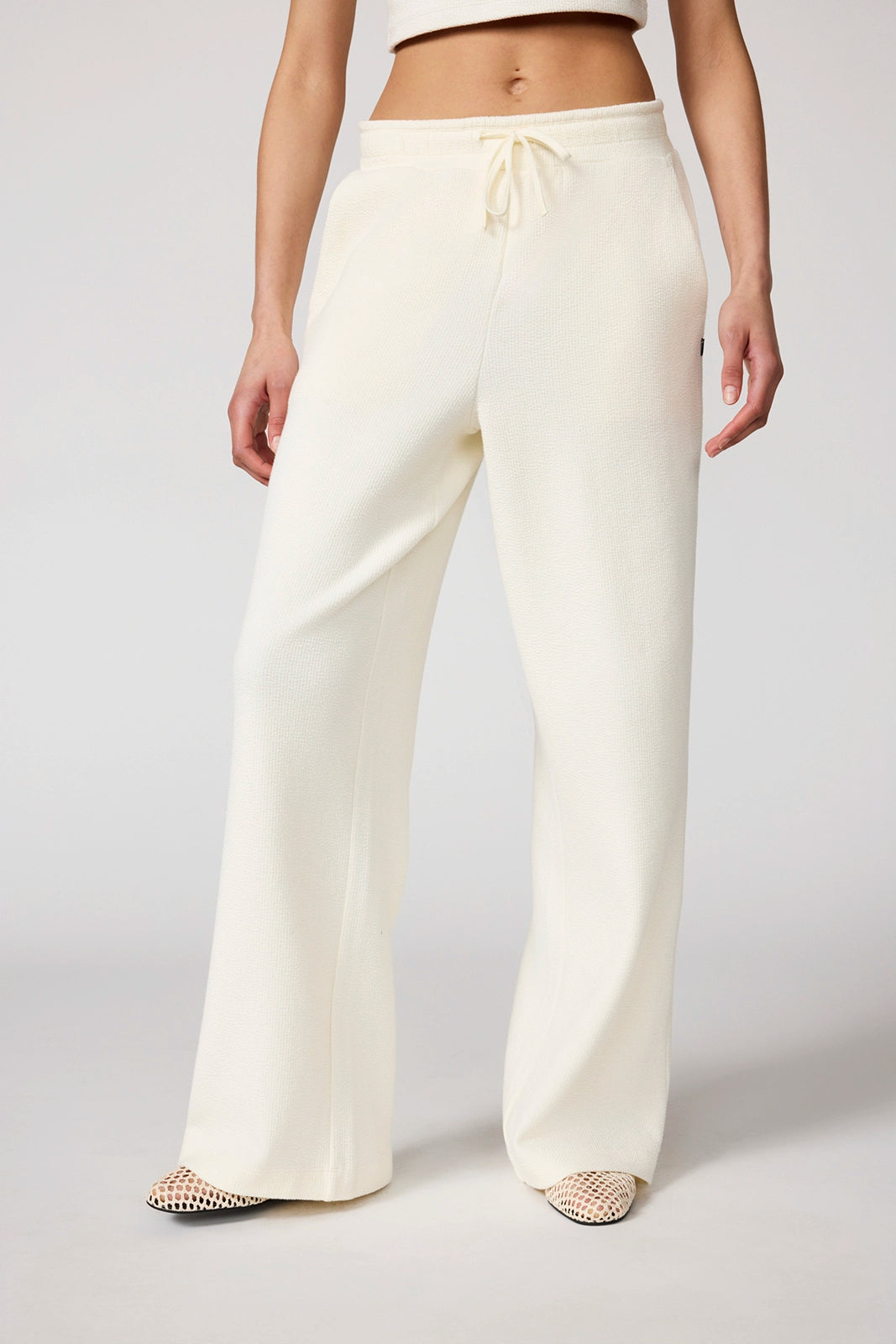 Solace Textured Wide Leg Pant - Vanilla