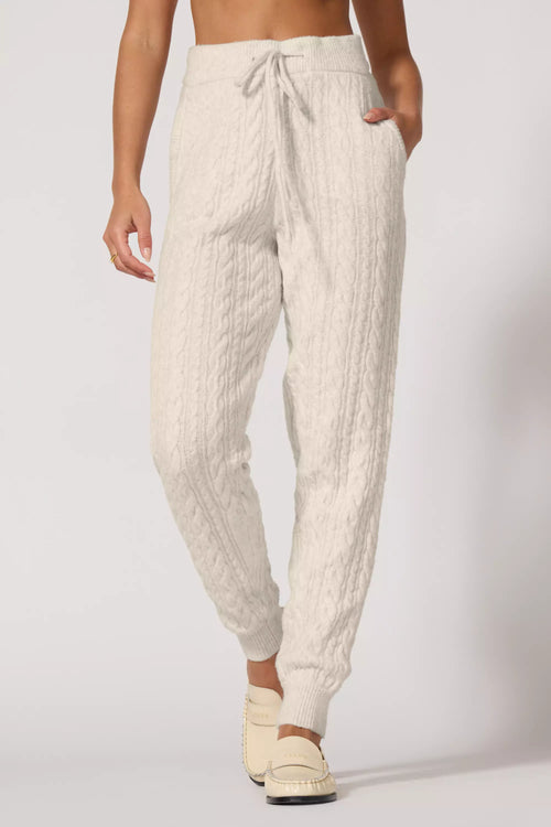 Cable Knit Jogger - Htr Birch | MPG Sport