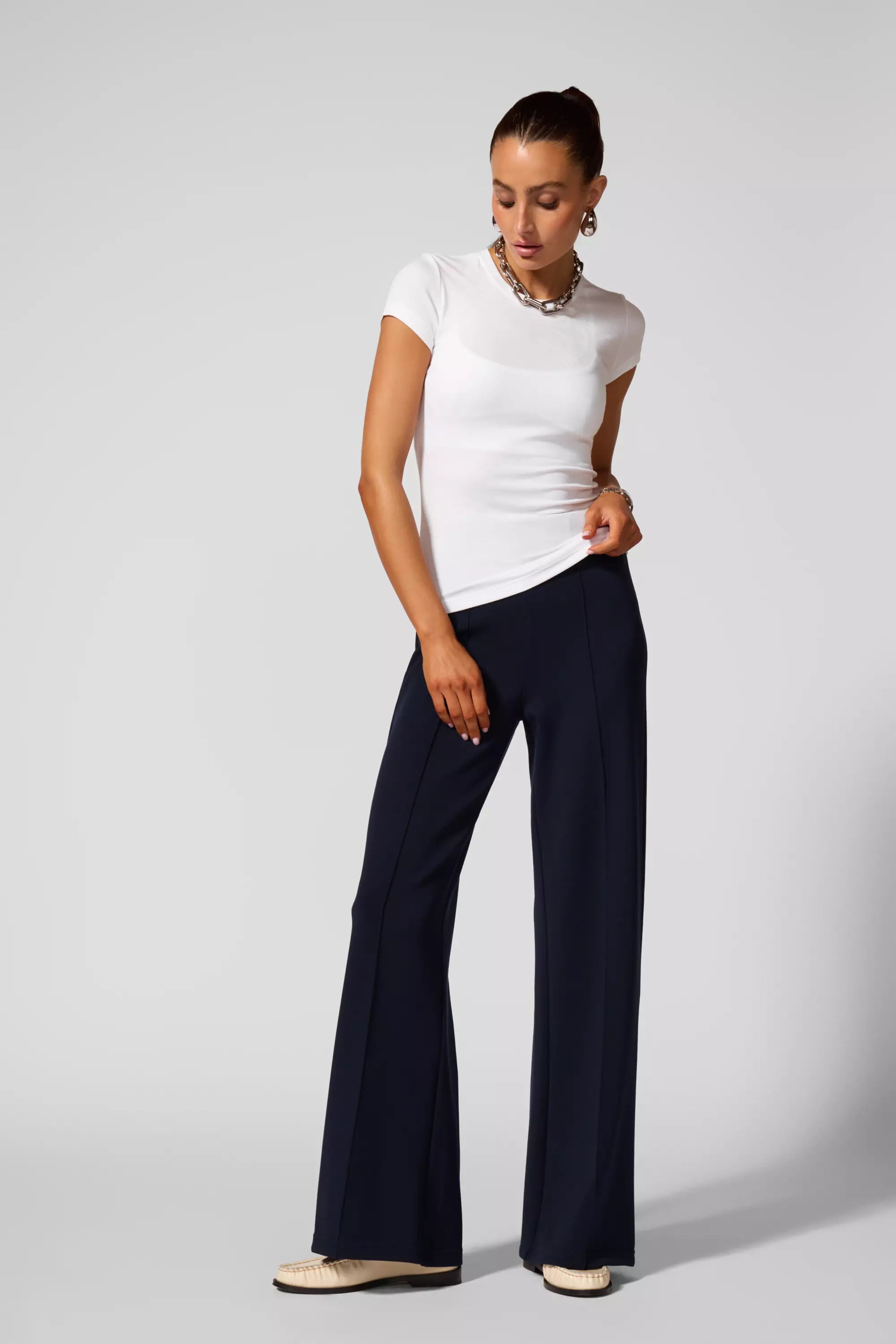 Wide Leg Pant - Navy Blazer