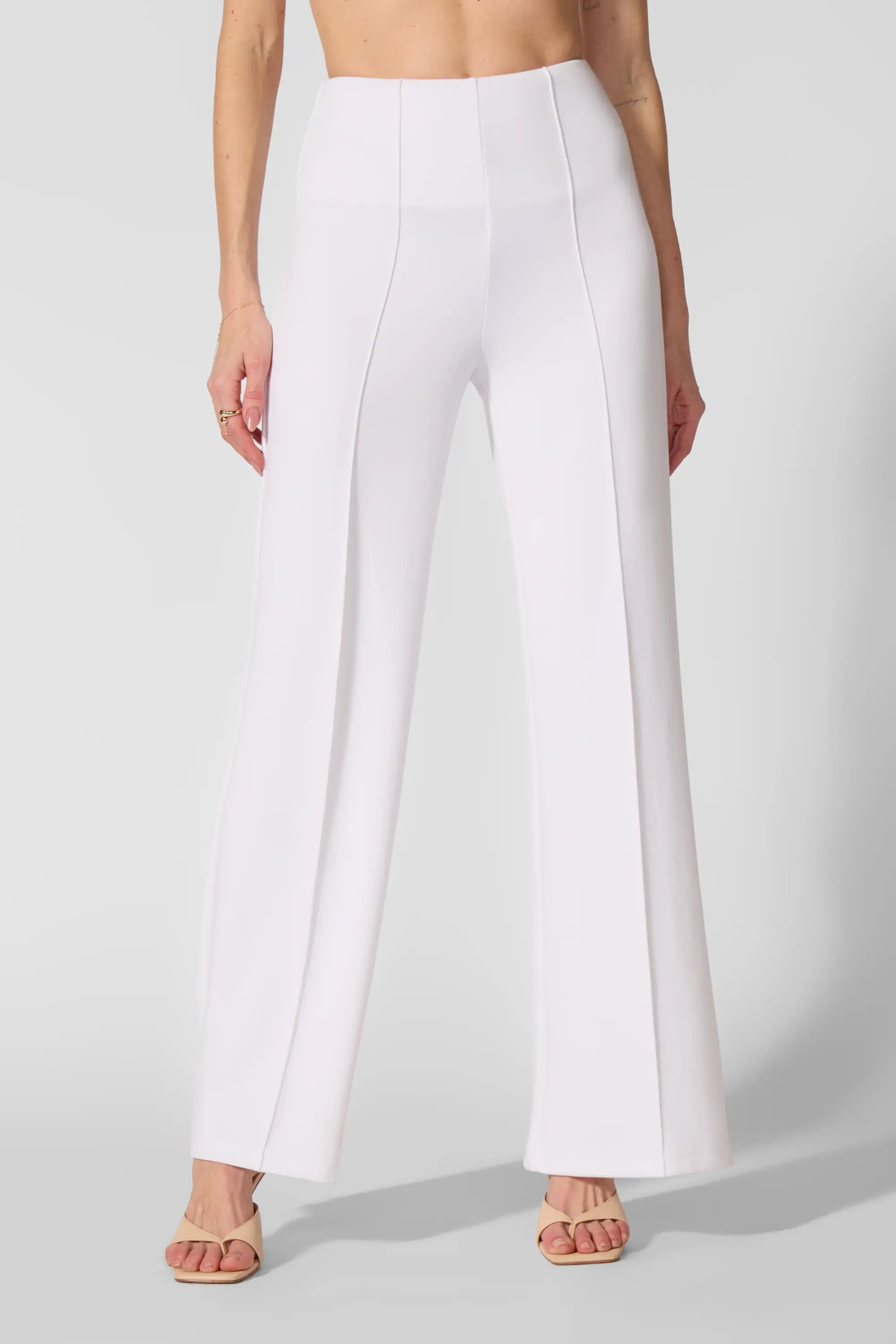 Pantalón de pierna ancha - blanco brillante