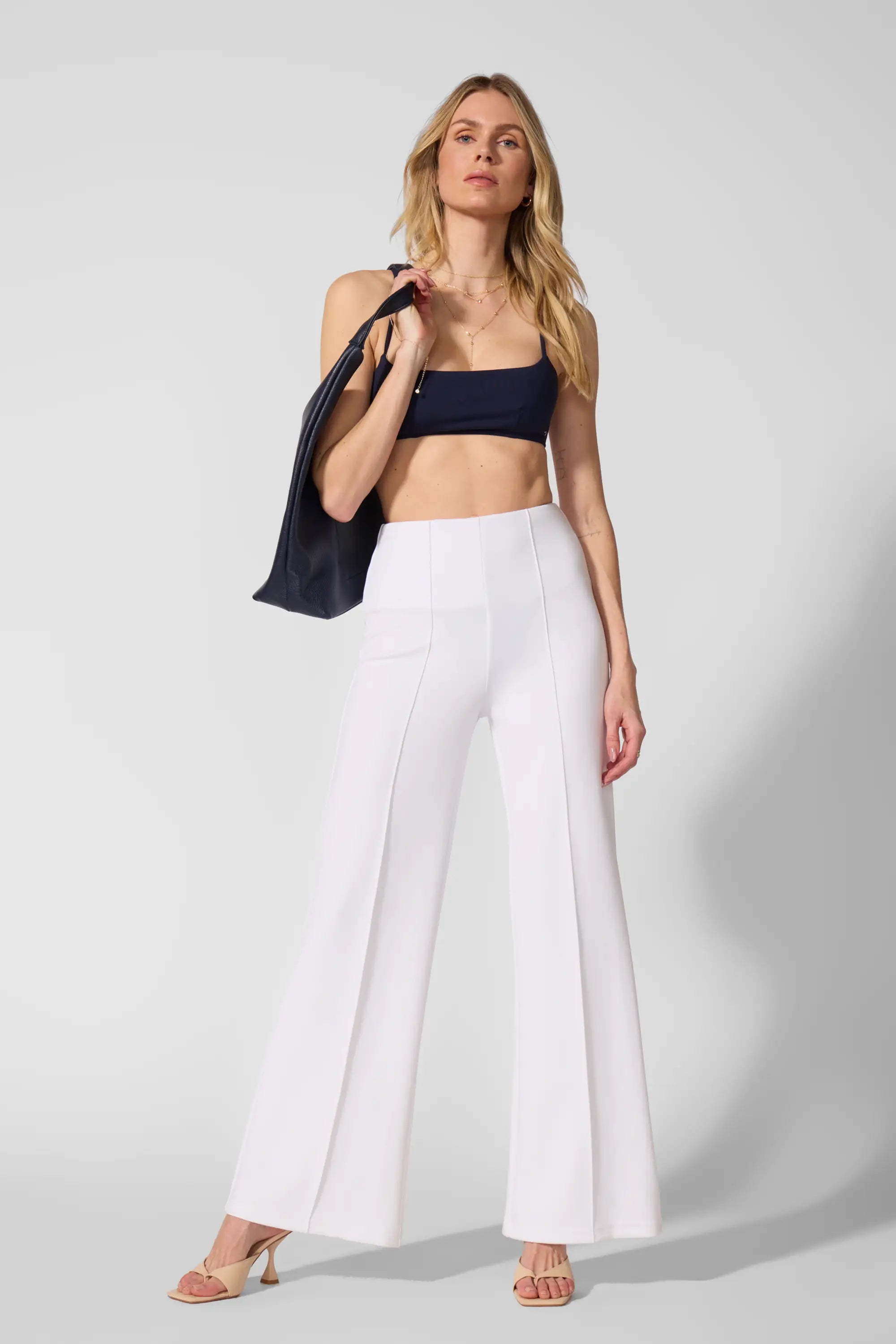 Pantalon de jambe large - blanc brillant