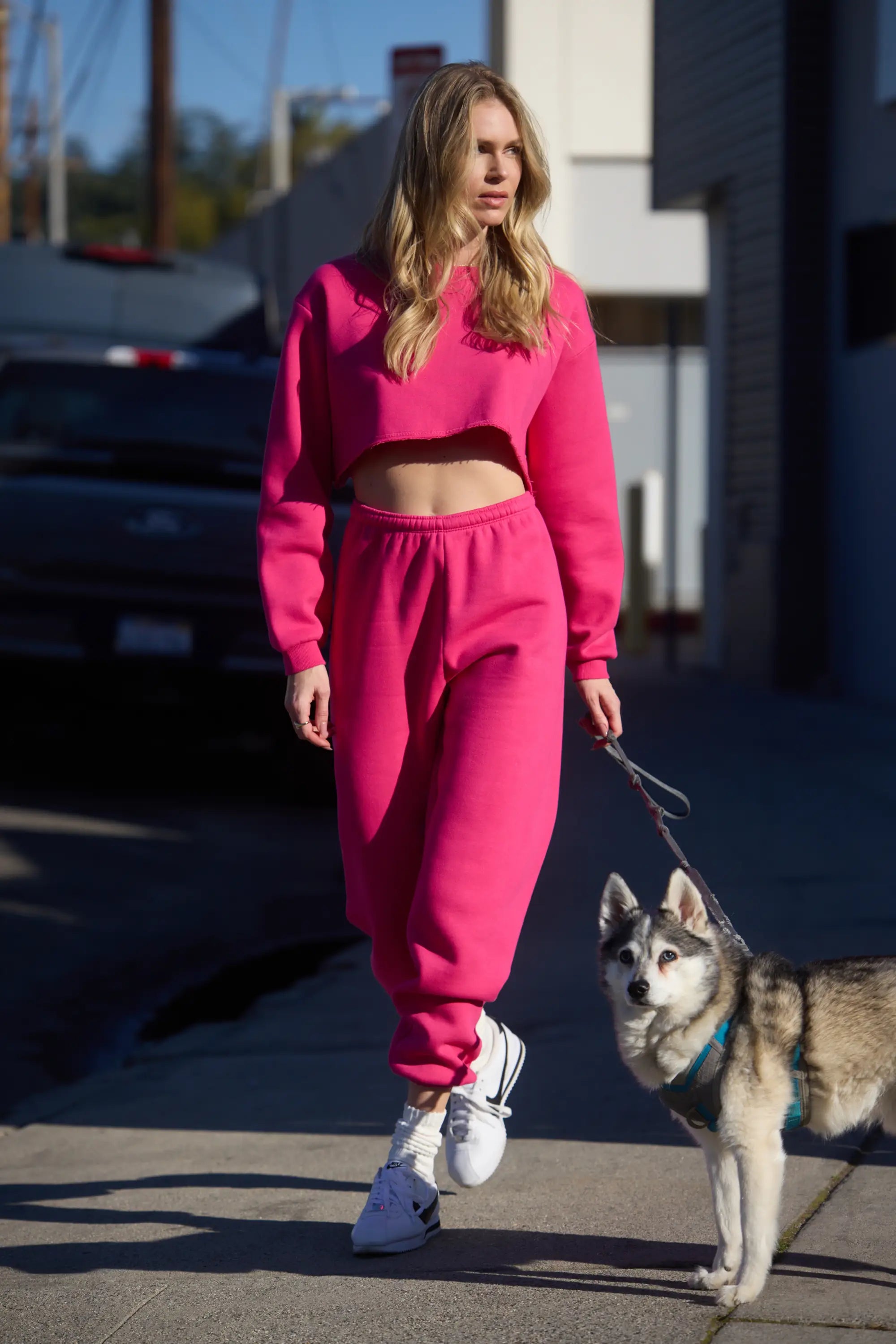 Luxefleece Boyfriend Sweatpant - Fuchsia Purple