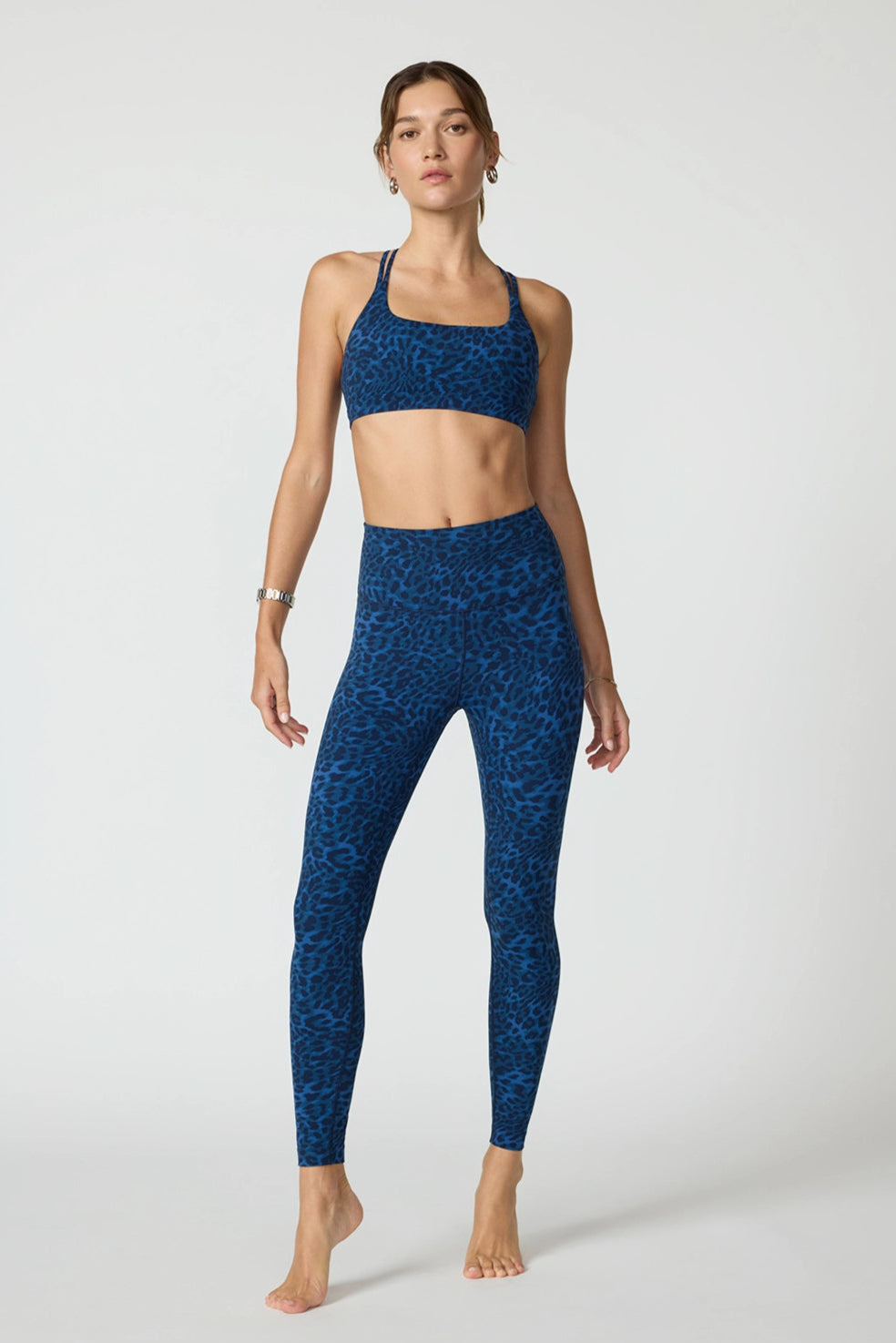 Printed Legging - Navy Blazer Leopard