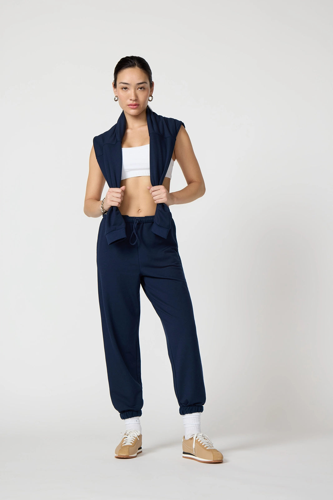Cozy Fleece Boyfriend Sweatpant - Navy Blazer