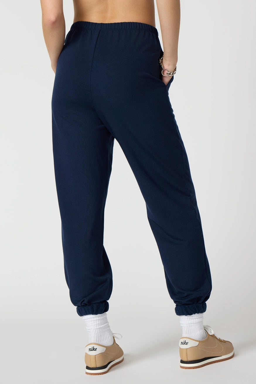 Cozy Fleece Boyfriend Sweatpant - Navy Blazer