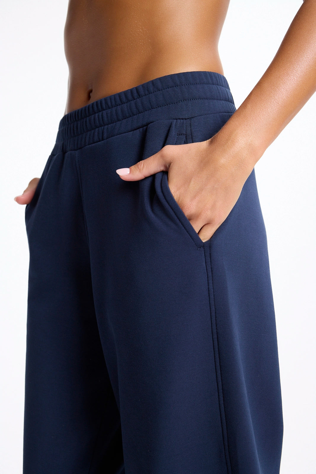 Ultrasoft Fleece Barrel Leg Pant - Navy Blazer