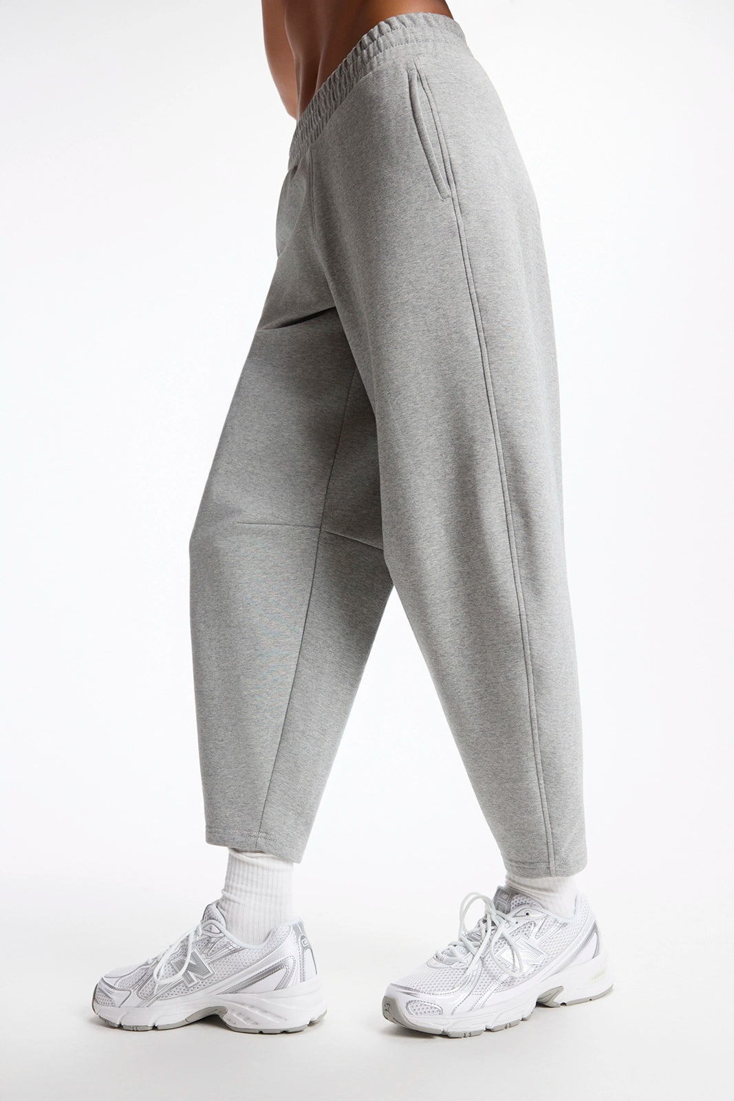 Ultrasoft Fleece Barrel Leg Pant - Htr Concrete