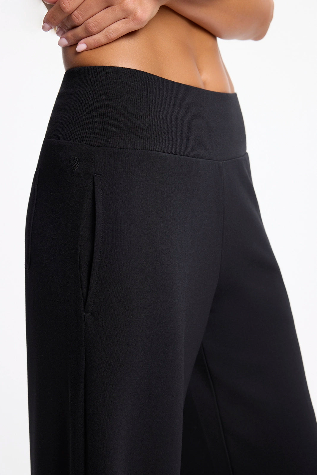Cozy Fleece Wide Leg Pant - Black