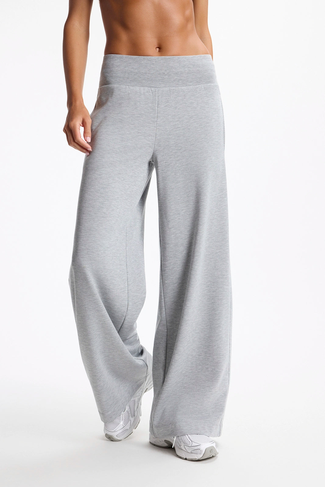 Cozy Fleece Wide Leg Pant - Htr Concrete