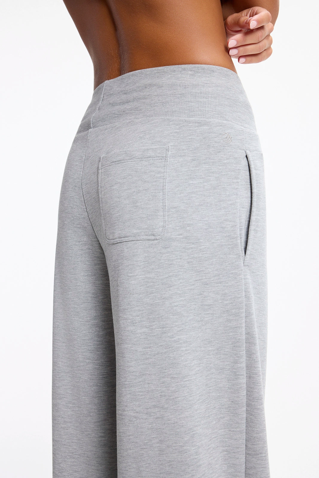Cozy Fleece Wide Leg Pant - Htr Concrete