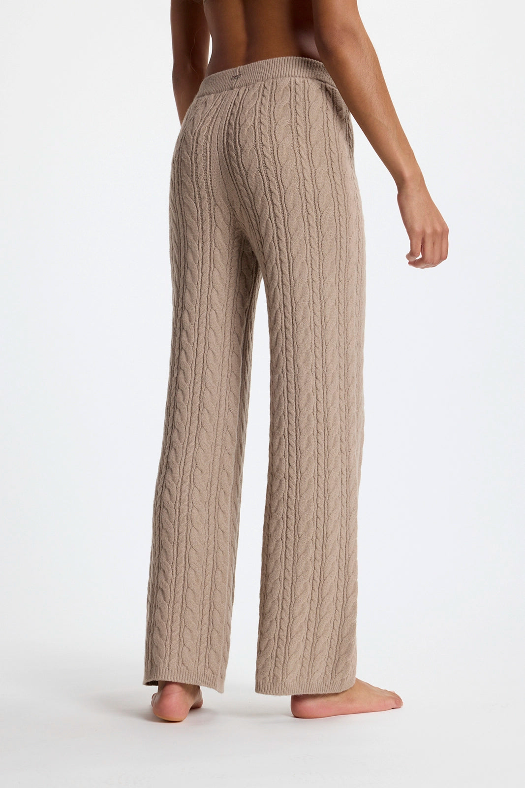 Cable Knit Relaxed Pant - Htr Wooden