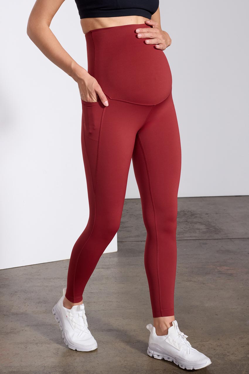 Vital Recycled Nylon High-Waisted Maternity Legging 26 Peached