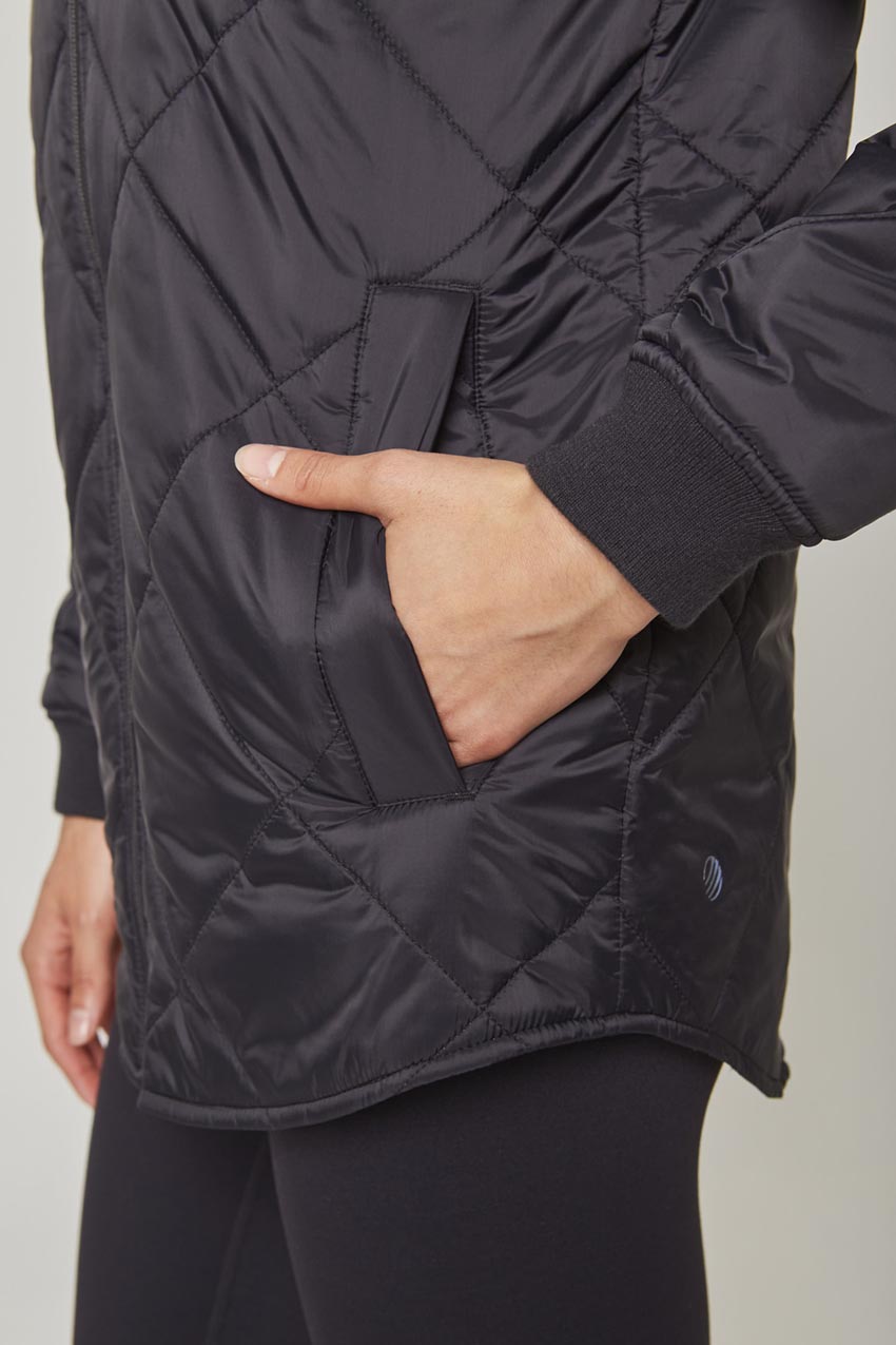 Acclimate Reversible Sorona® Insulated Quilted Bomber Jacket