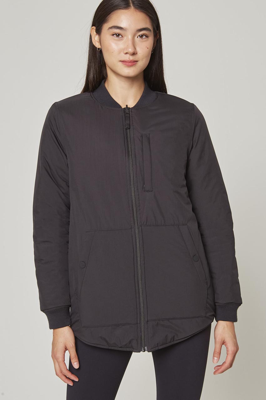 Acclimate Reversible Sorona® Insulated Quilted Bomber Jacket